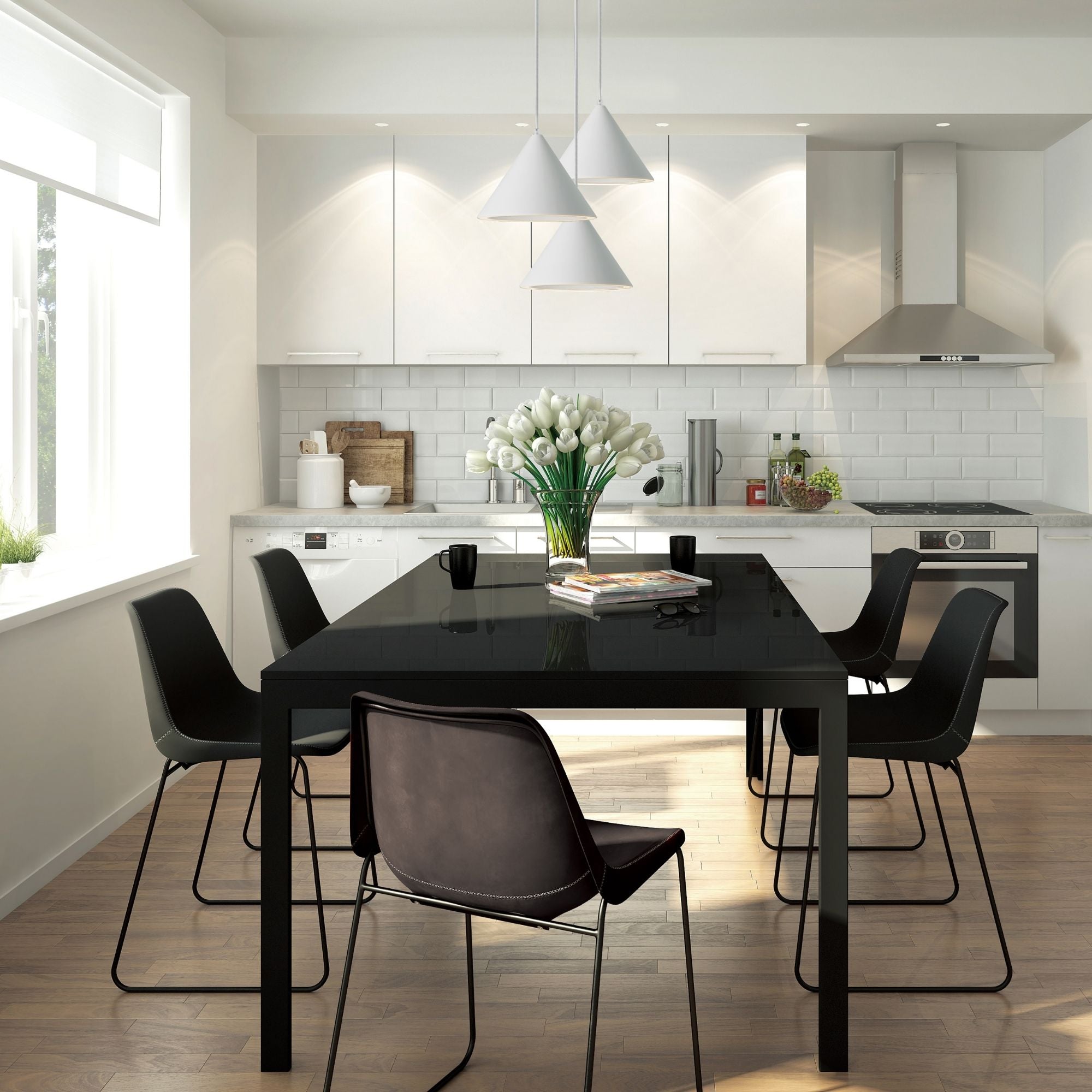 Abyss 13" Cone LED Pendant, Matte White Finish