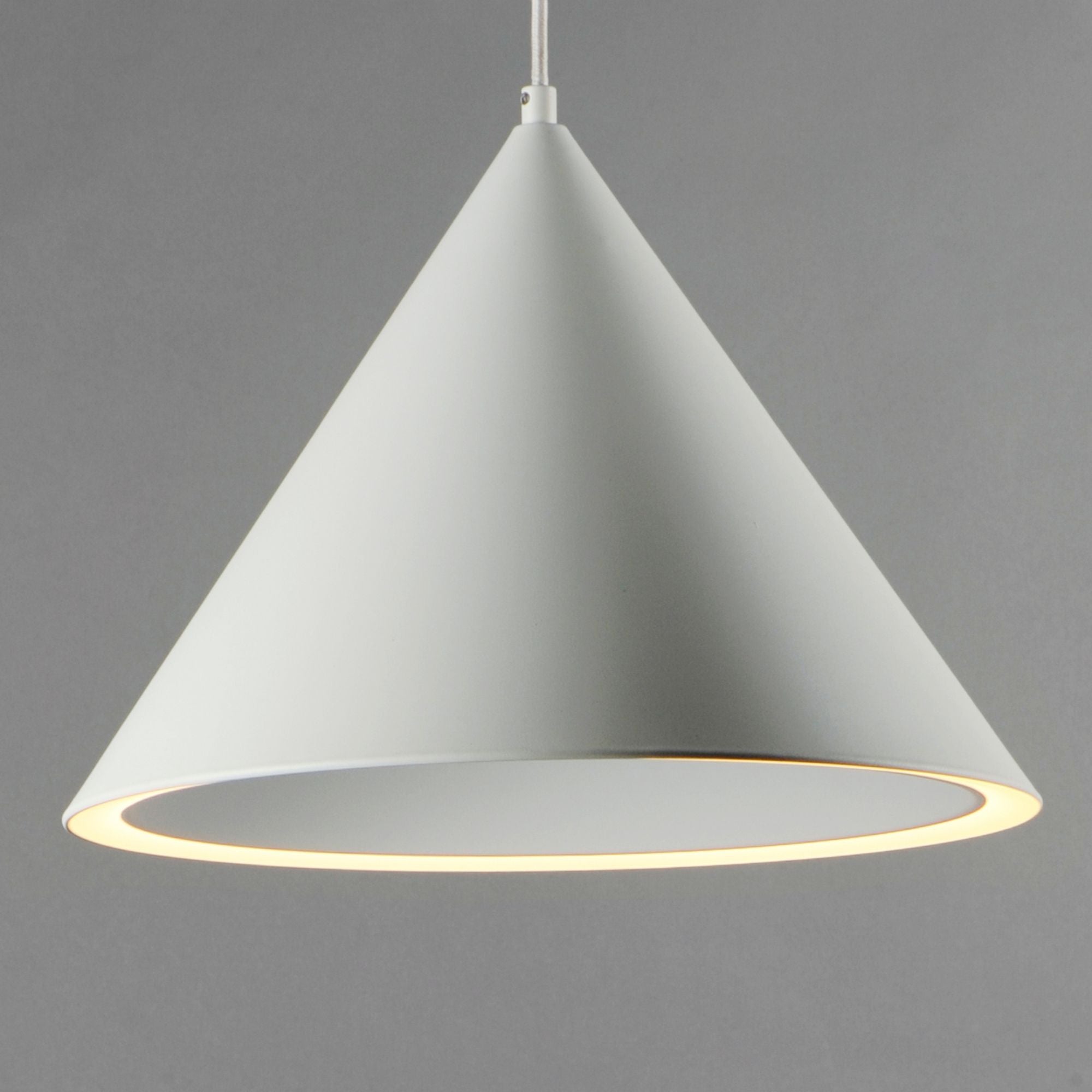 Abyss 13" Cone LED Pendant, Matte White Finish
