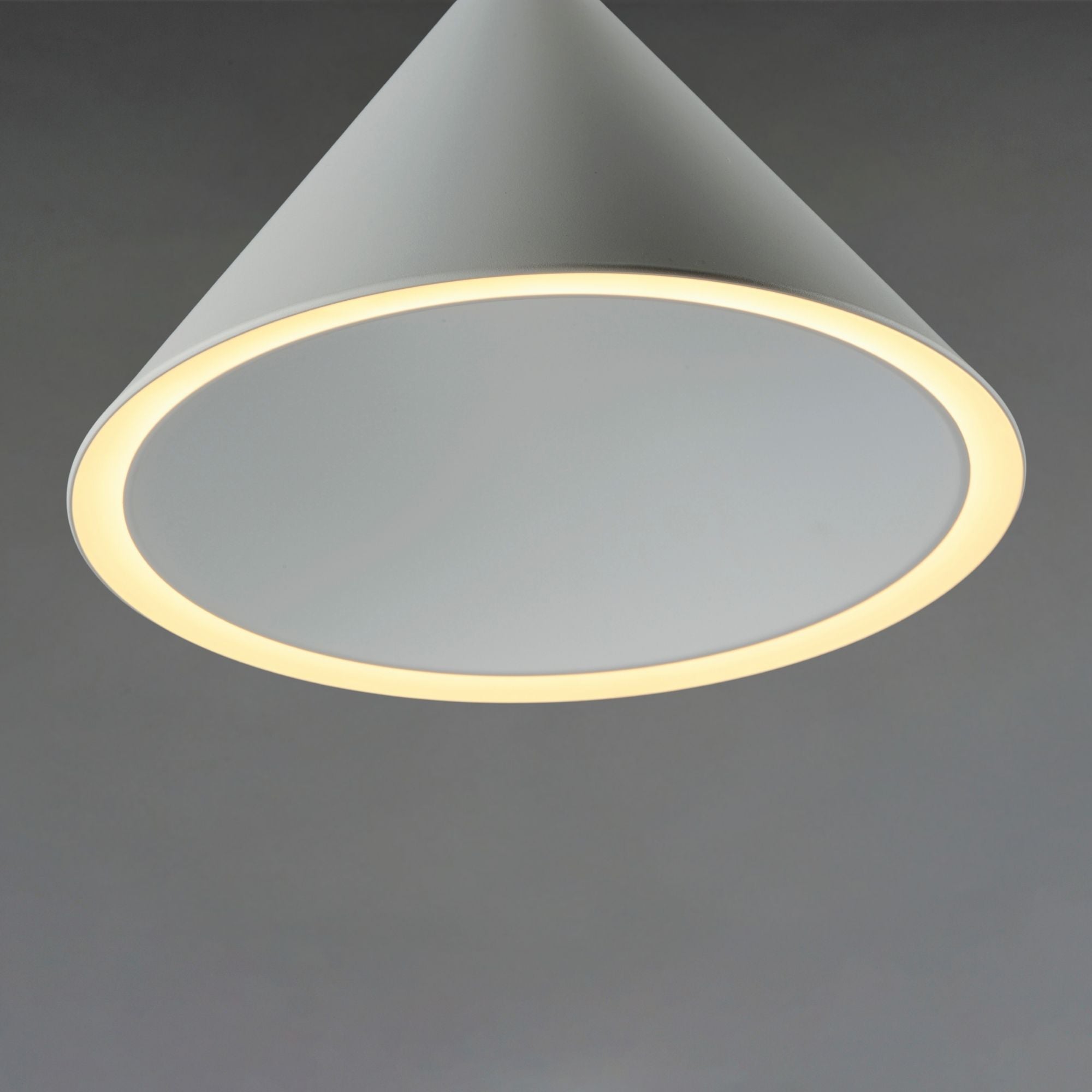 Abyss 13" Cone LED Pendant, Matte White Finish