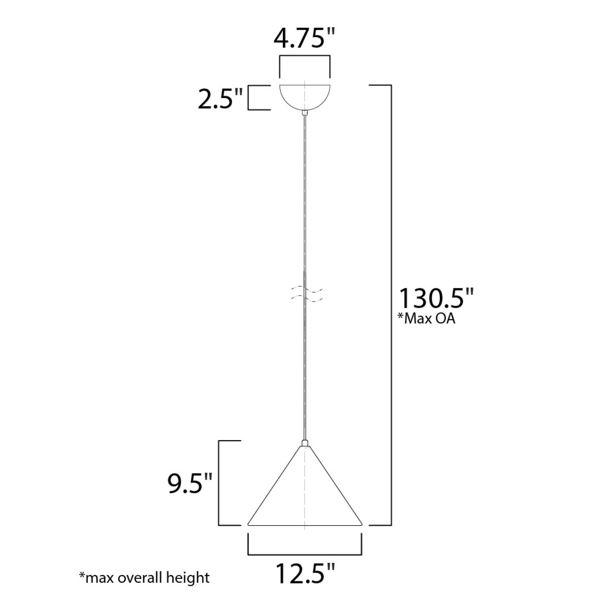 Abyss 13" Cone LED Pendant, Matte White Finish