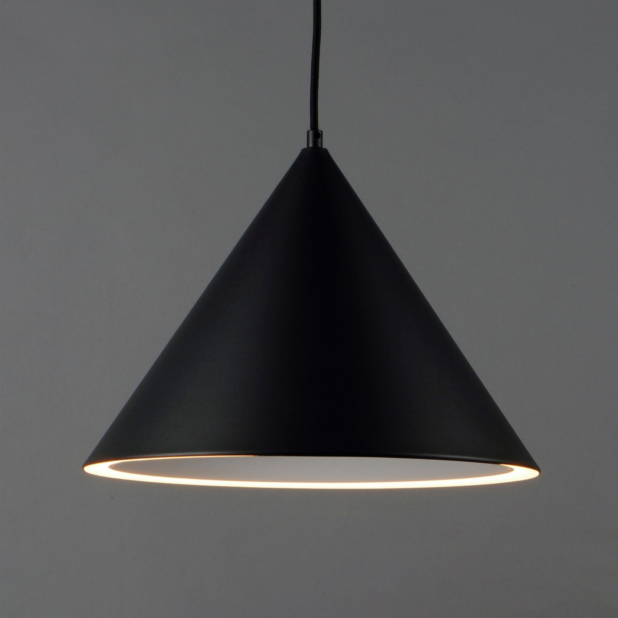 Abyss 16" Cone LED Pendant, Black Finish