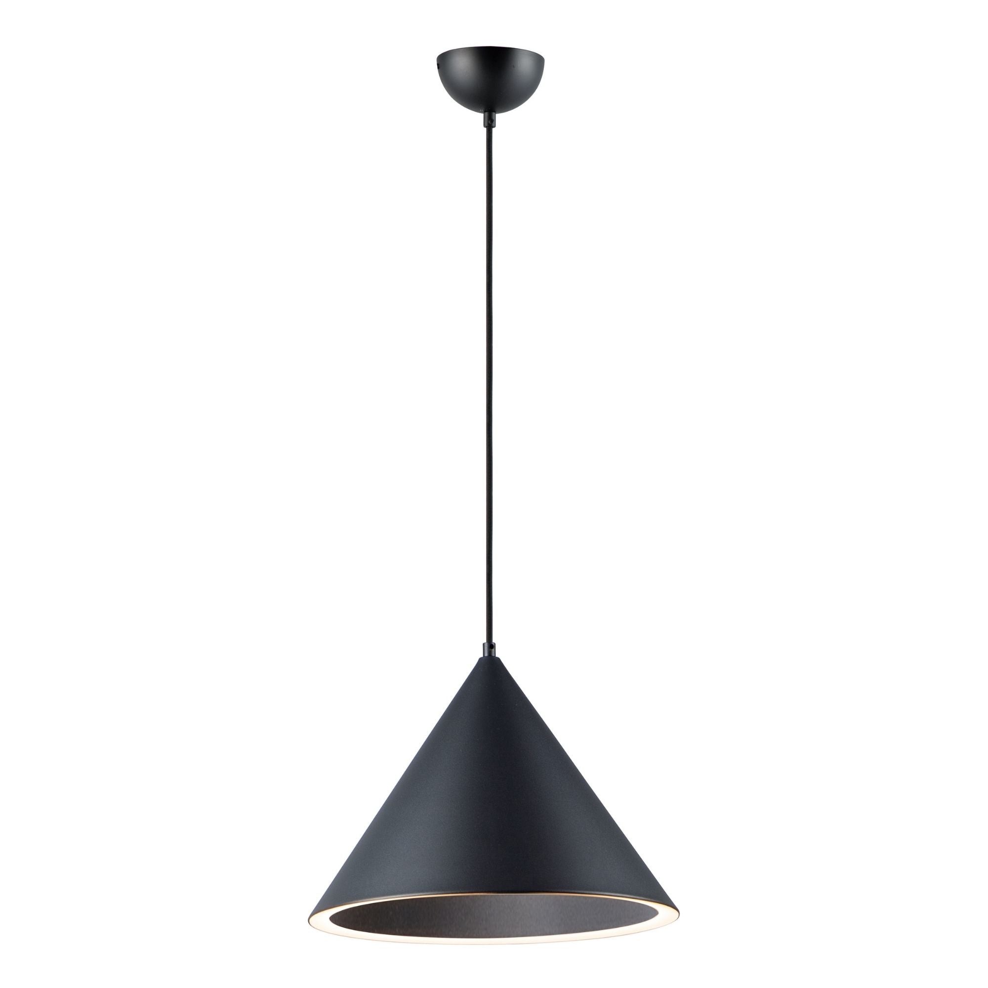 Abyss 16" Cone LED Pendant, Black Finish