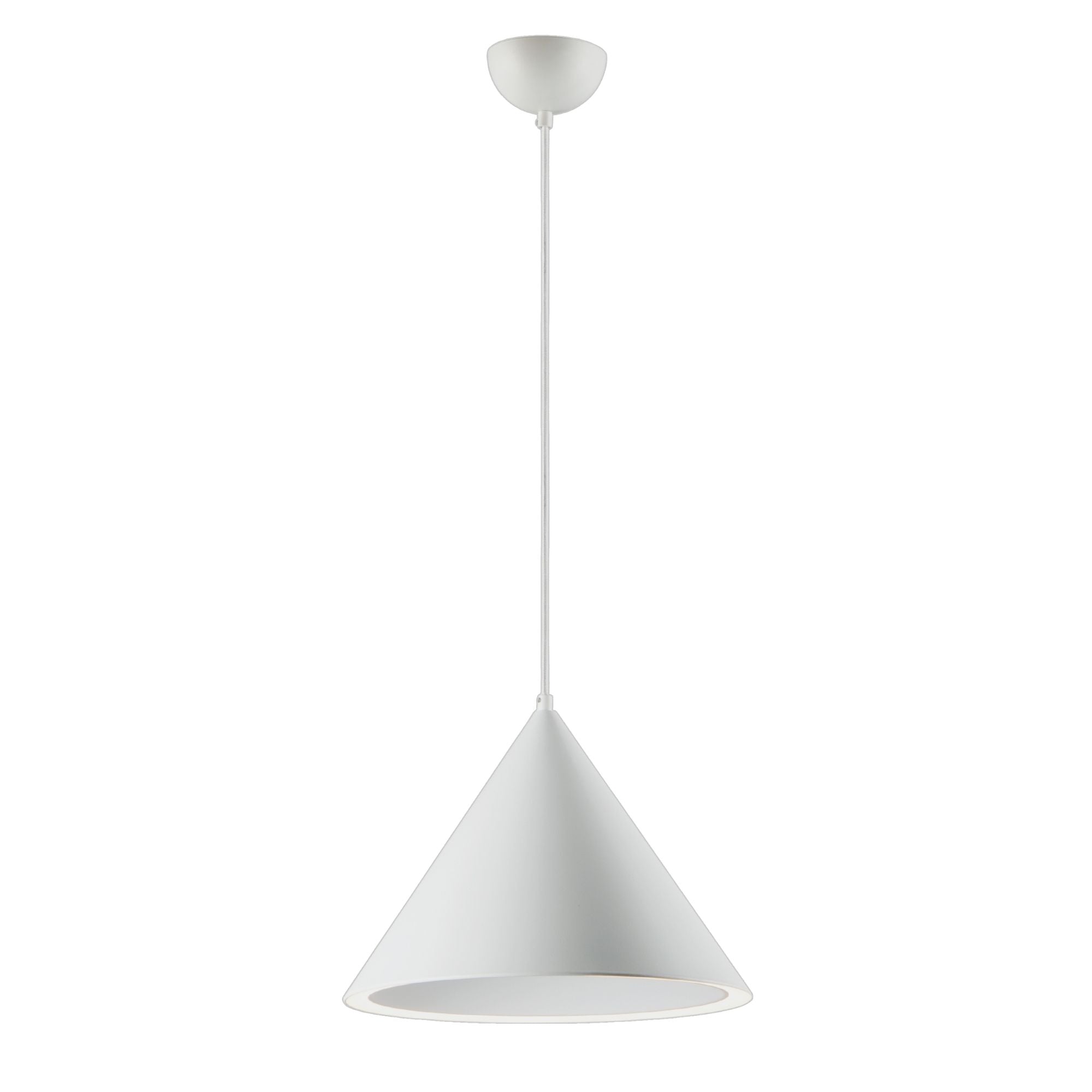 Abyss 16" Cone LED Pendant, Matte White Finish