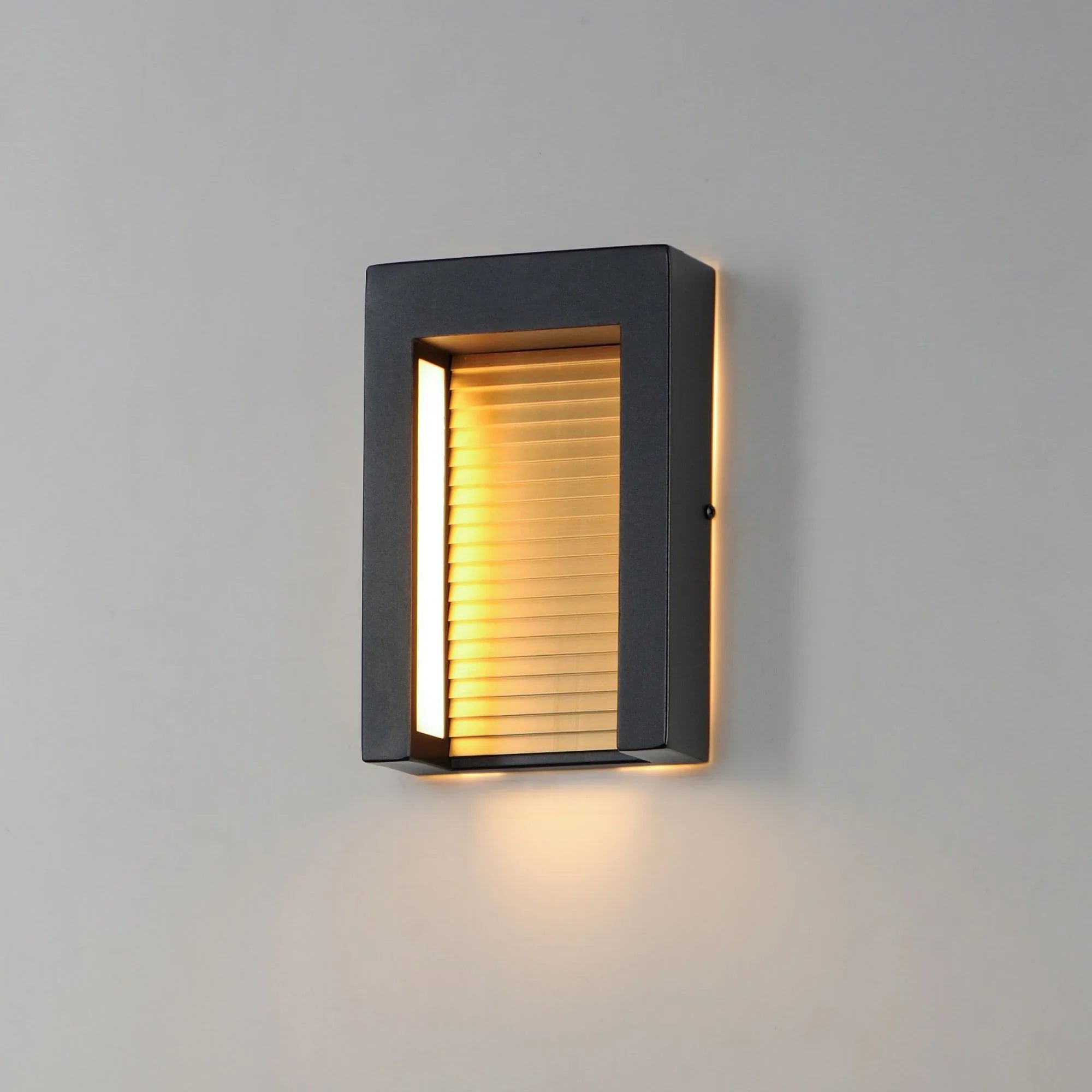 Alcove 10" Small LED Outdoor Wall Sconce, Black & Gold Finish
