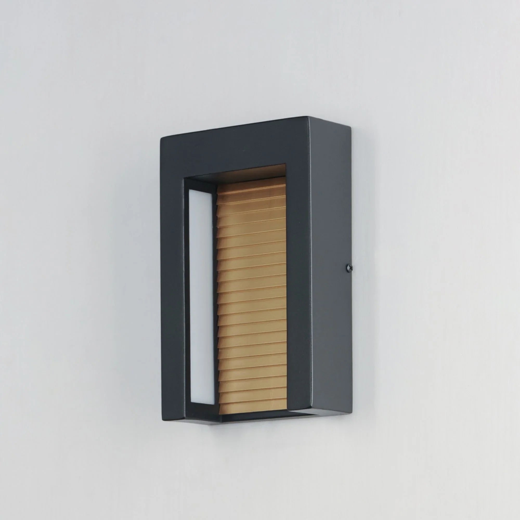 Alcove 10" Small LED Outdoor Wall Sconce, Black & Gold Finish