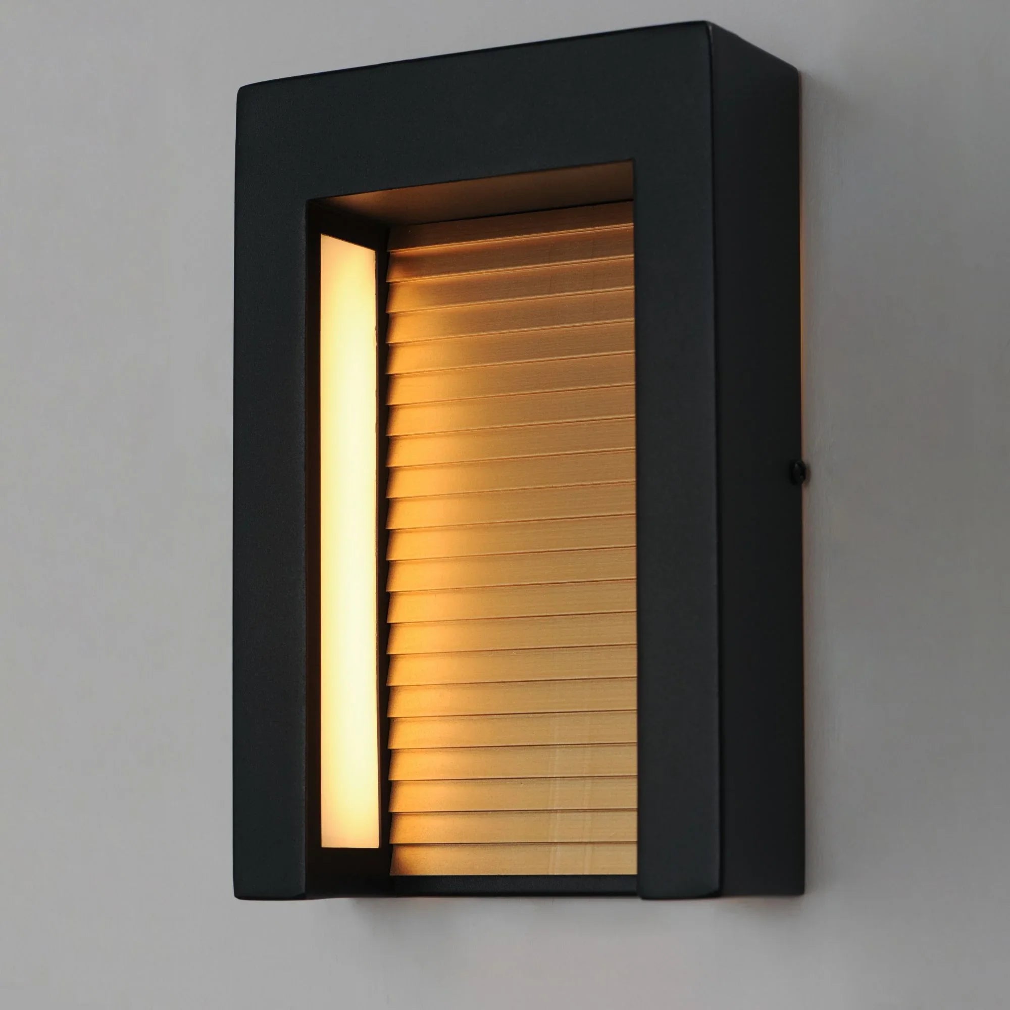 Alcove 10" Small LED Outdoor Wall Sconce, Black & Gold Finish