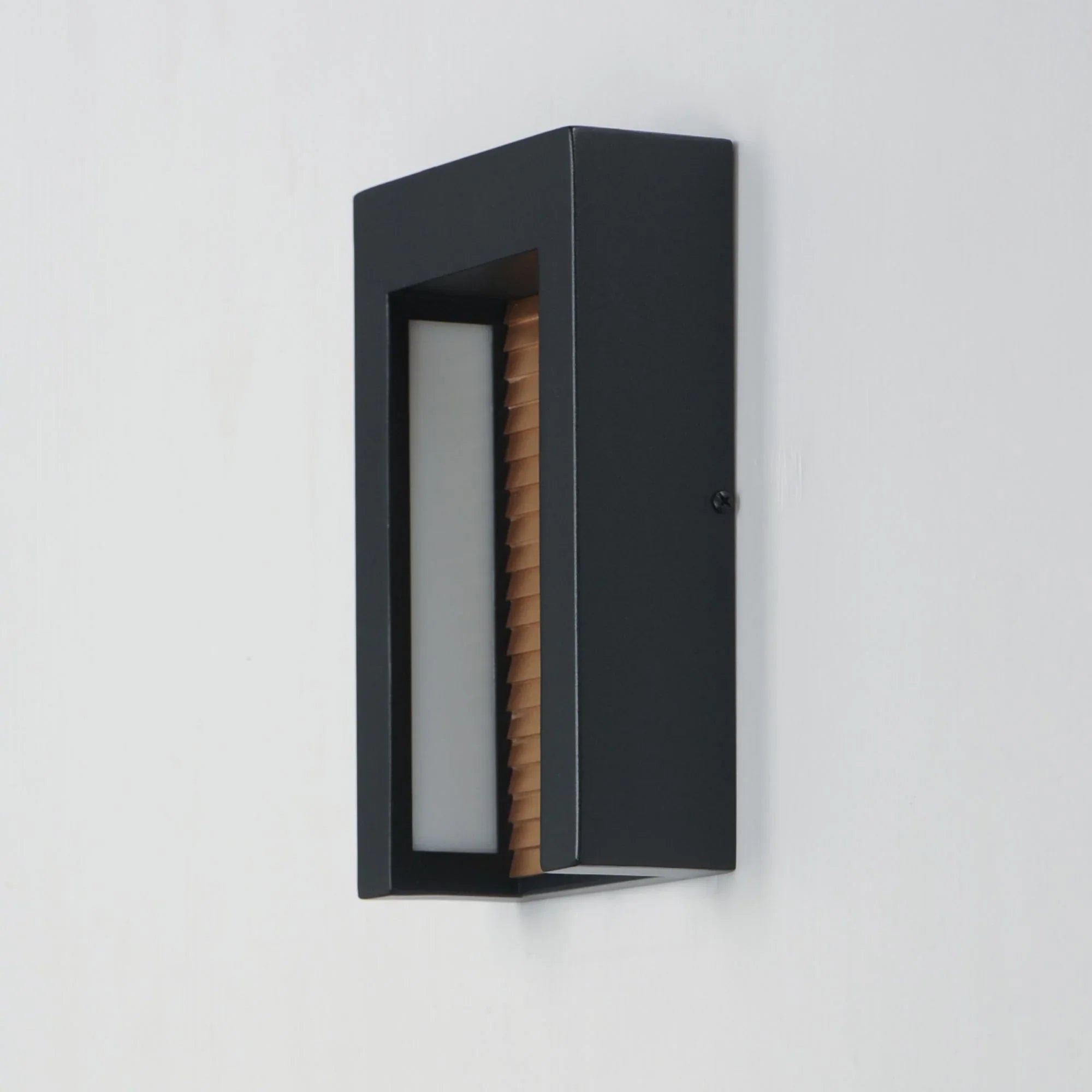 Alcove 10" Small LED Outdoor Wall Sconce, Black & Gold Finish