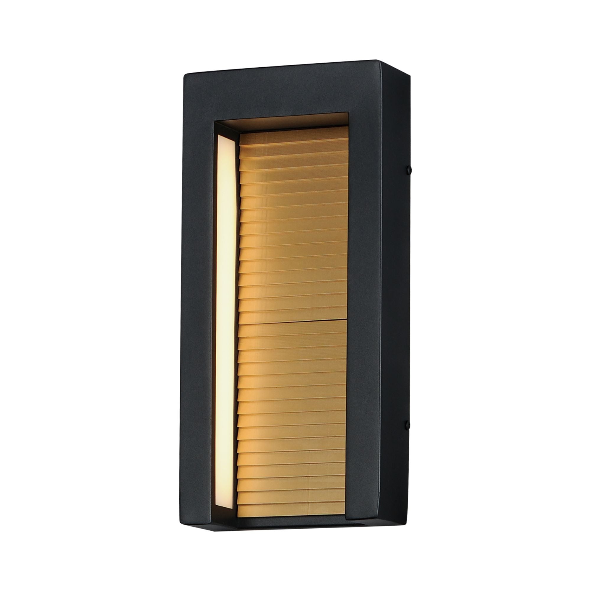 Alcove 14" Medium LED Outdoor Wall Sconce, Black & Gold Finish
