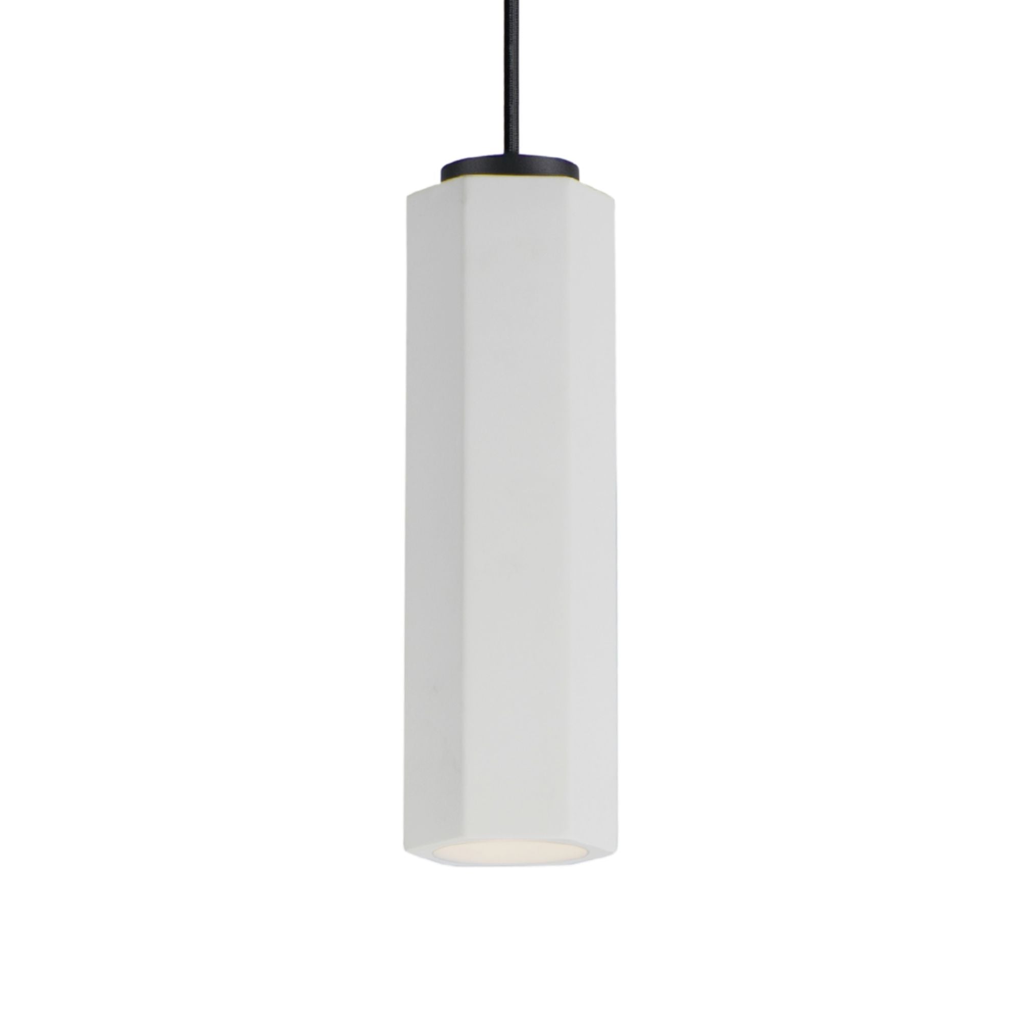 Allen 4" Mini LED Plaster Pendant, White & Black Finish