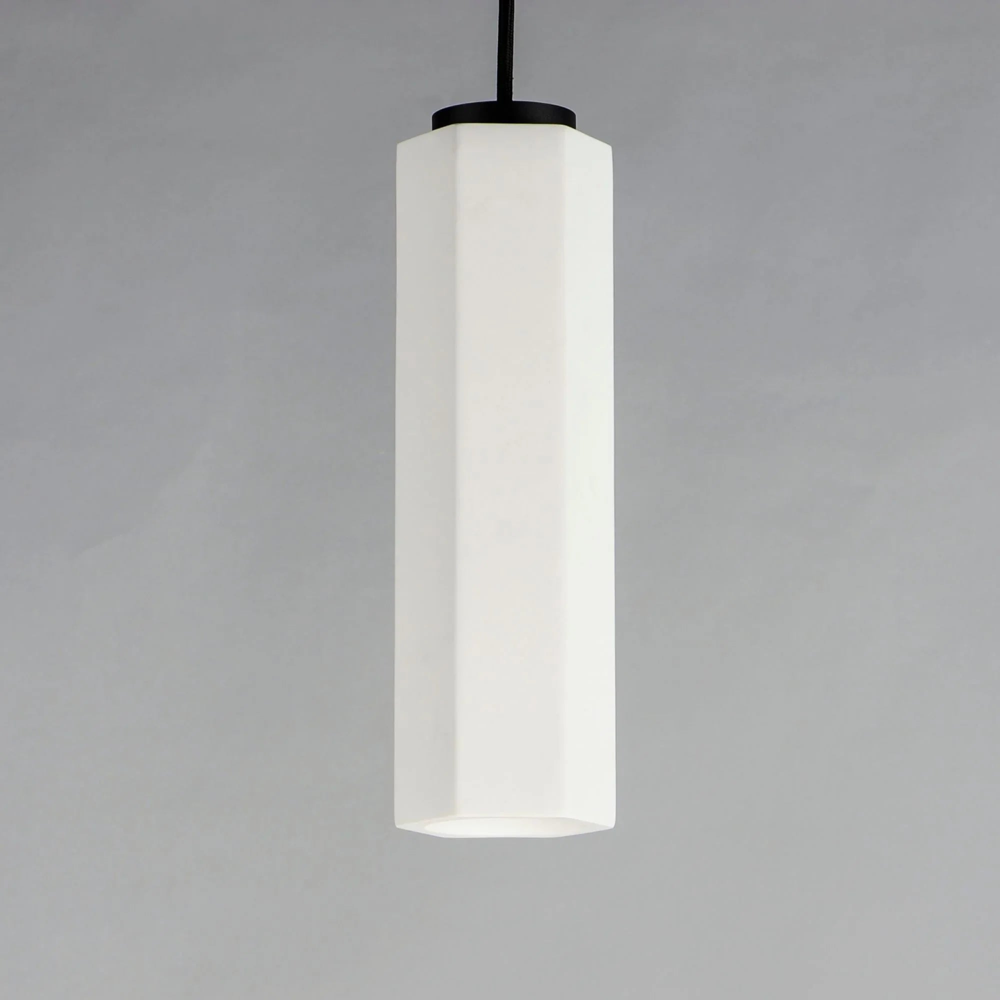 Allen 4" Mini LED Plaster Pendant, White & Black Finish