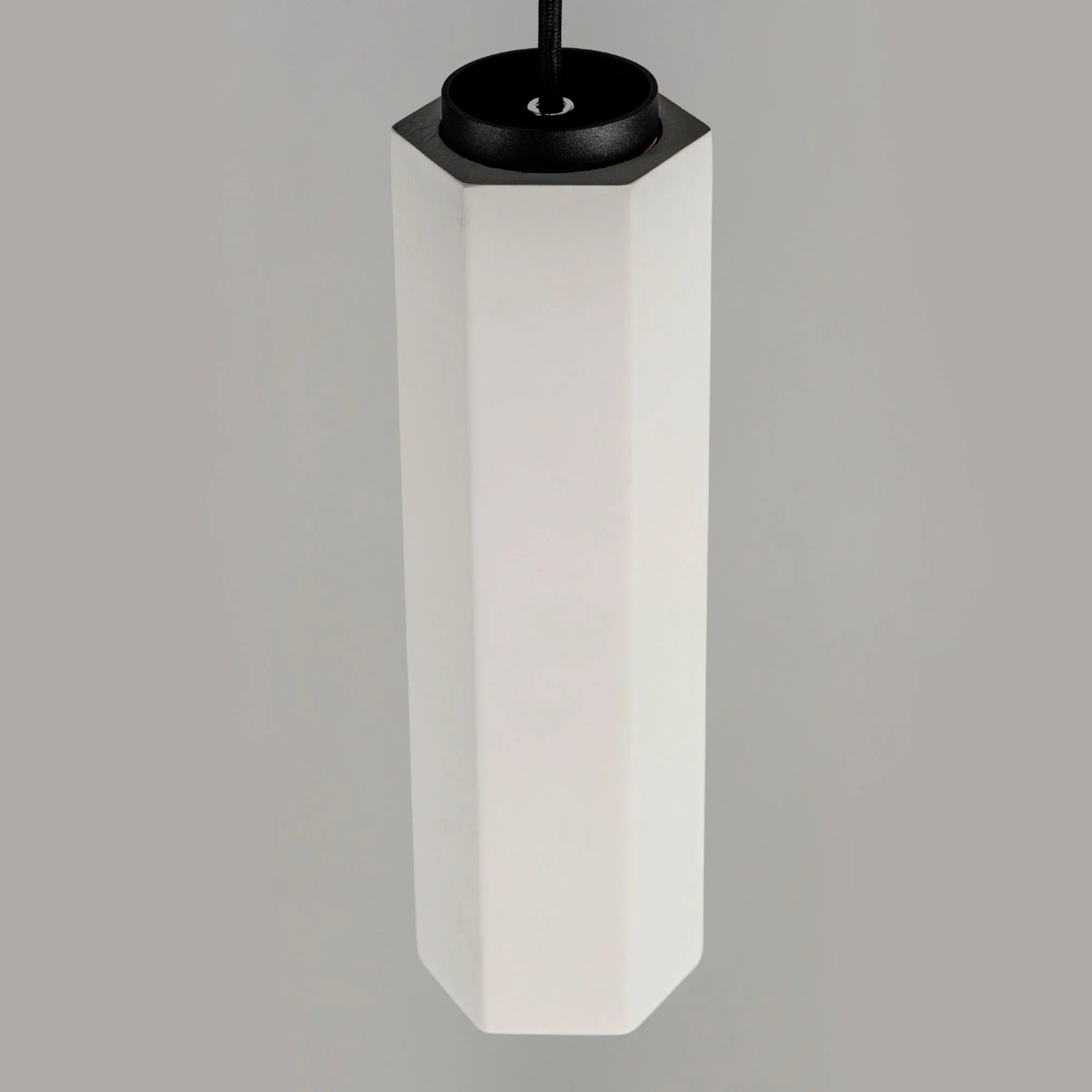 Allen 4" Mini LED Plaster Pendant, White & Black Finish