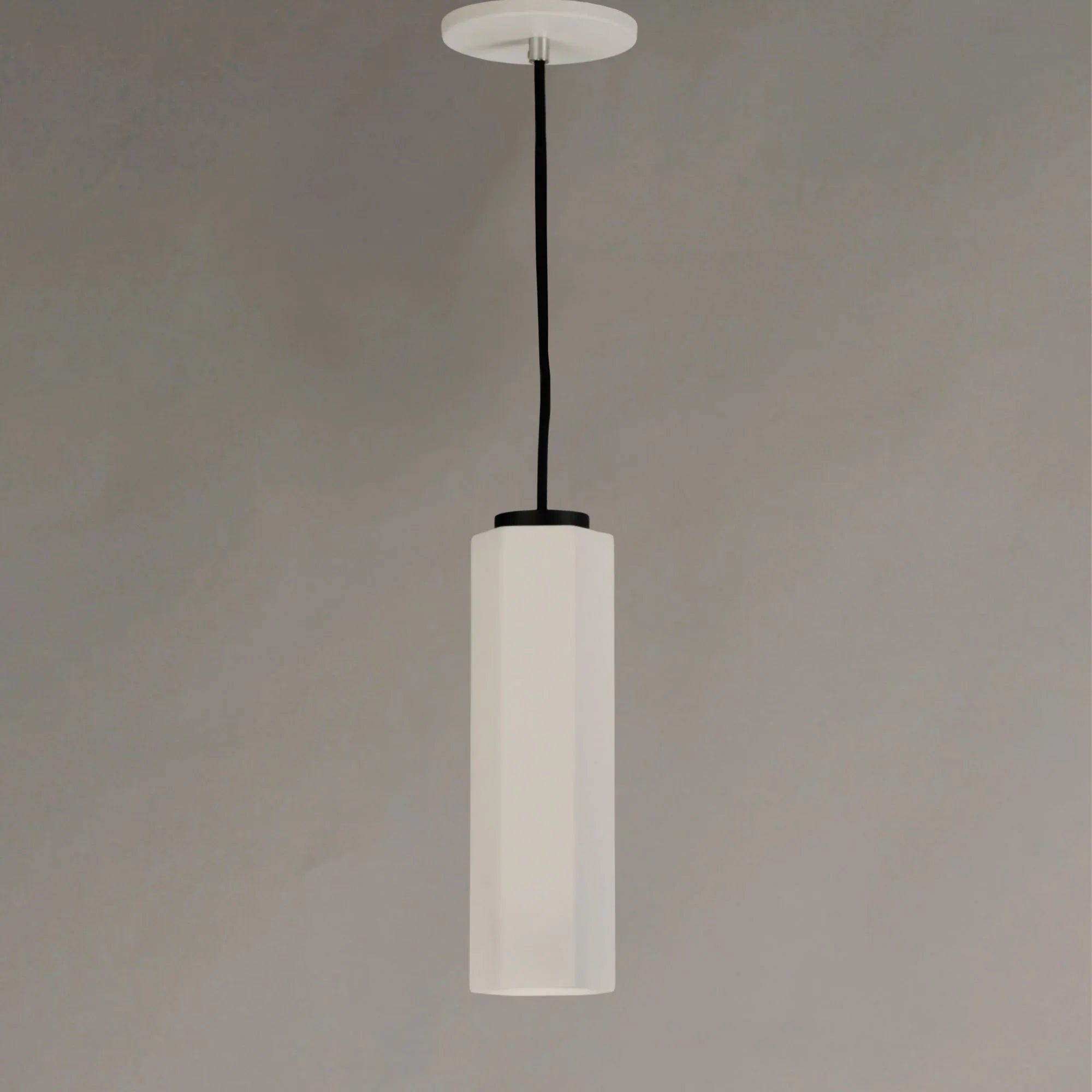 Allen 4" Mini LED Plaster Pendant, White & Black Finish