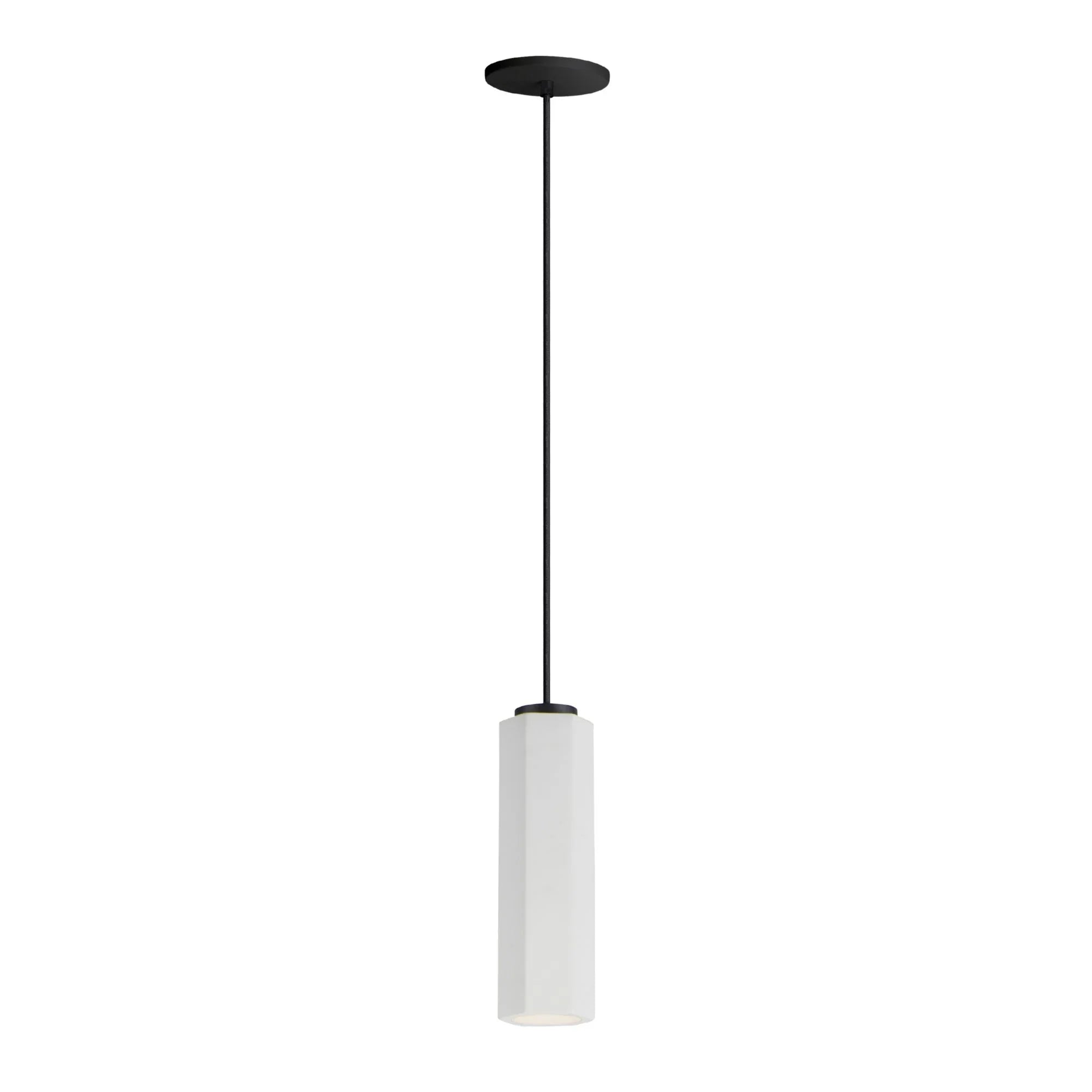 Allen 4" Mini LED Plaster Pendant, White & Black Finish