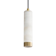 Aragon 10" LED Pendant, White Alabaster & Gold Finish
