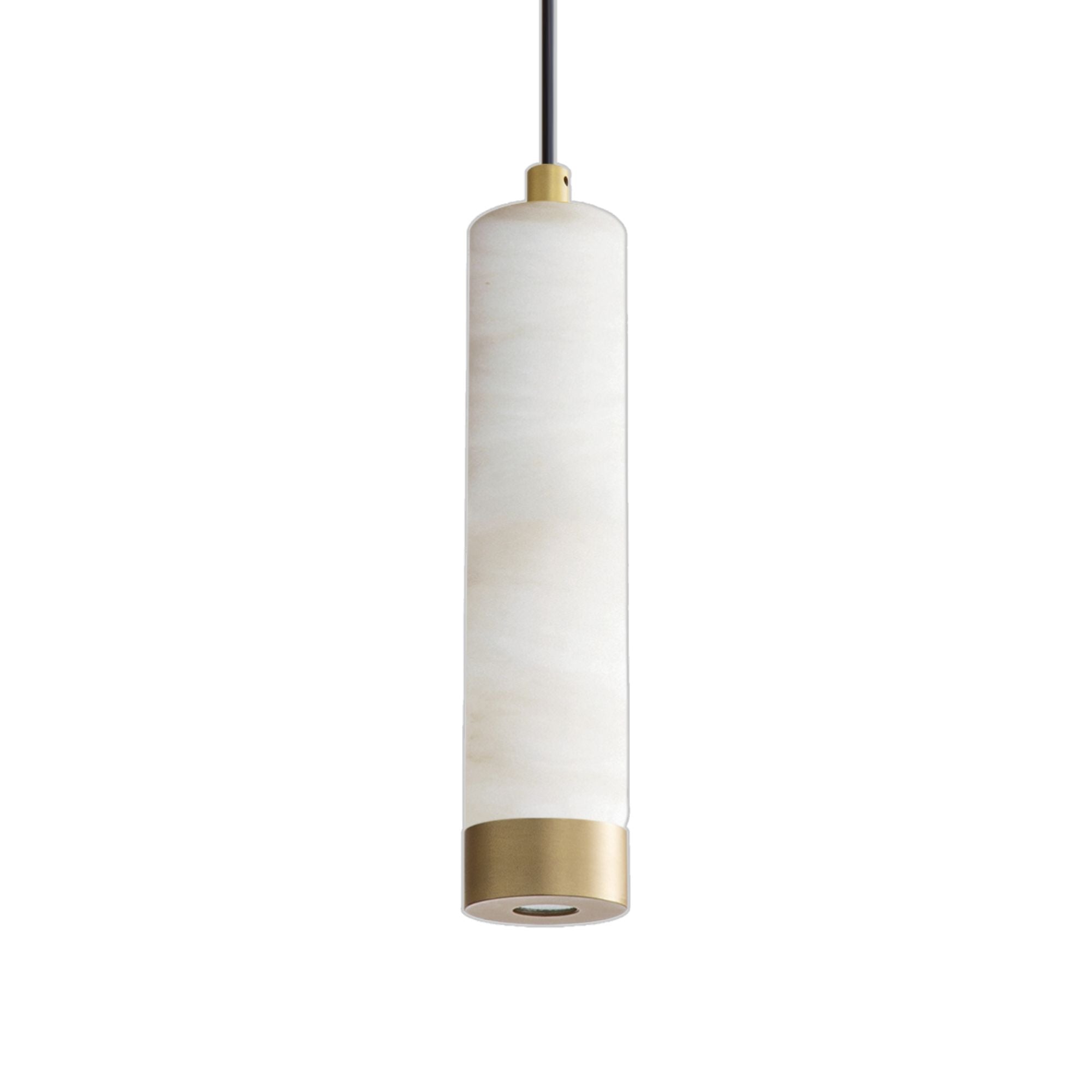 Aragon 10" LED Pendant, White Alabaster & Gold Finish