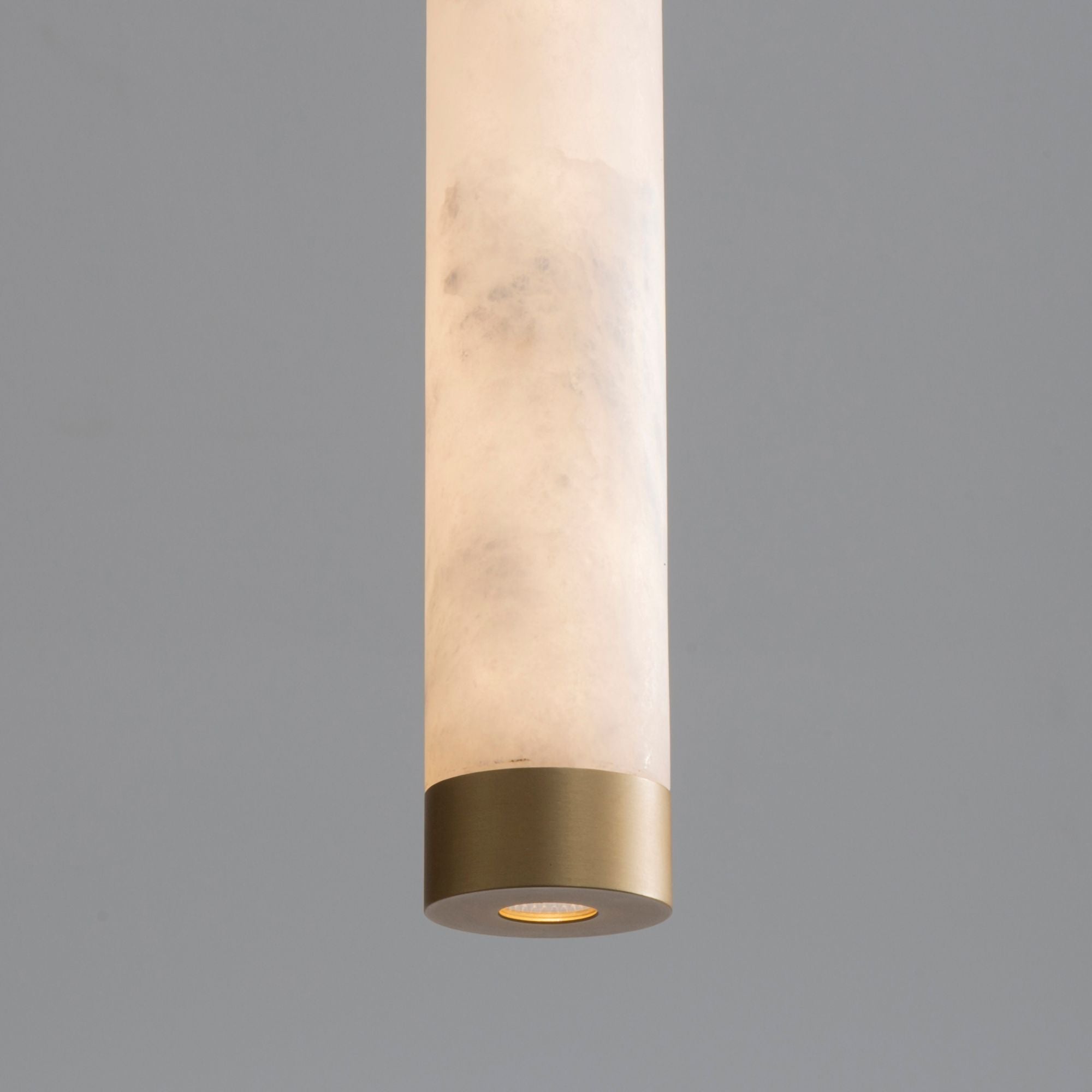 Aragon 10" LED Pendant, White Alabaster & Gold Finish