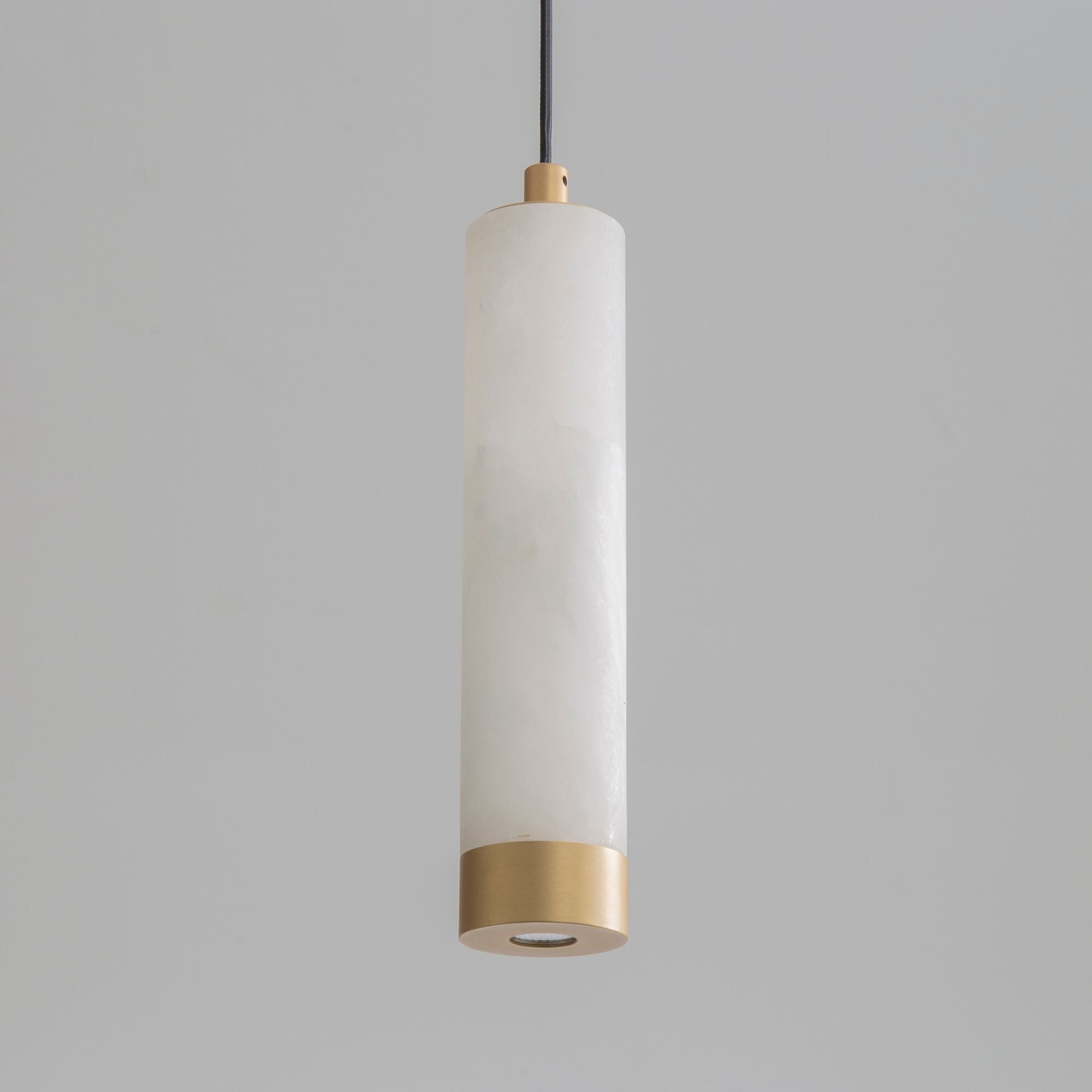Aragon 10" LED Pendant, White Alabaster & Gold Finish