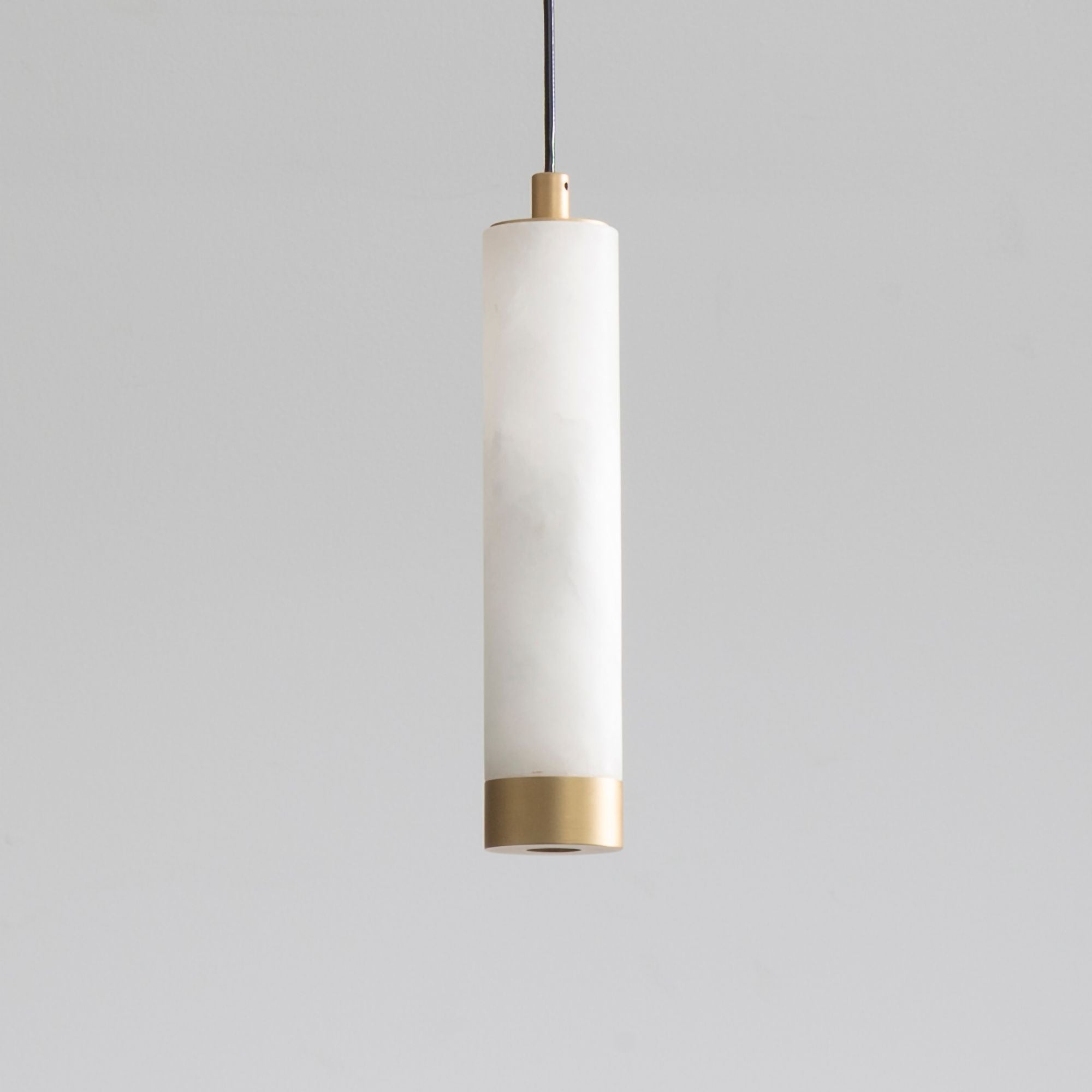Aragon 10" LED Pendant, White Alabaster & Gold Finish