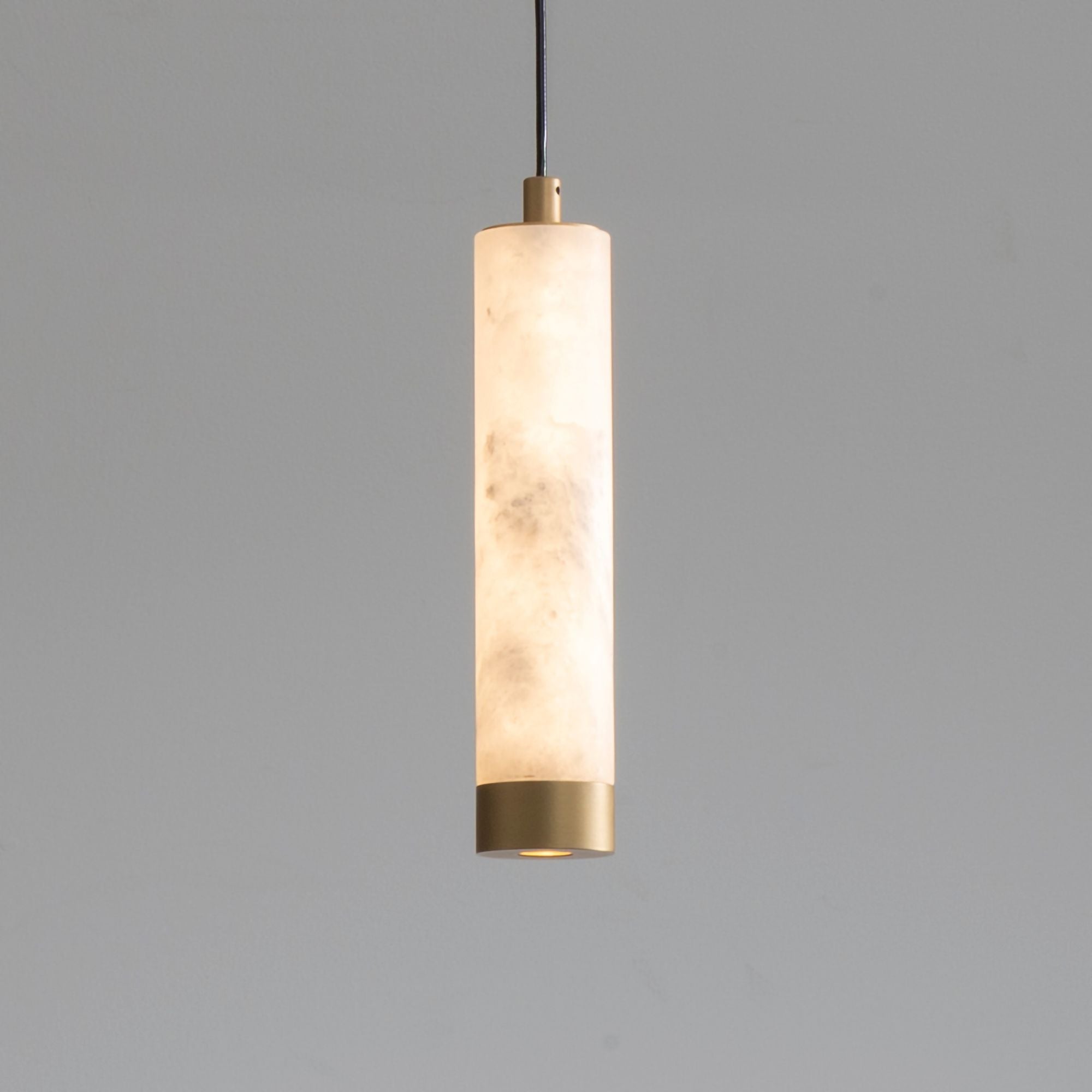 Aragon 10" LED Pendant, White Alabaster & Gold Finish