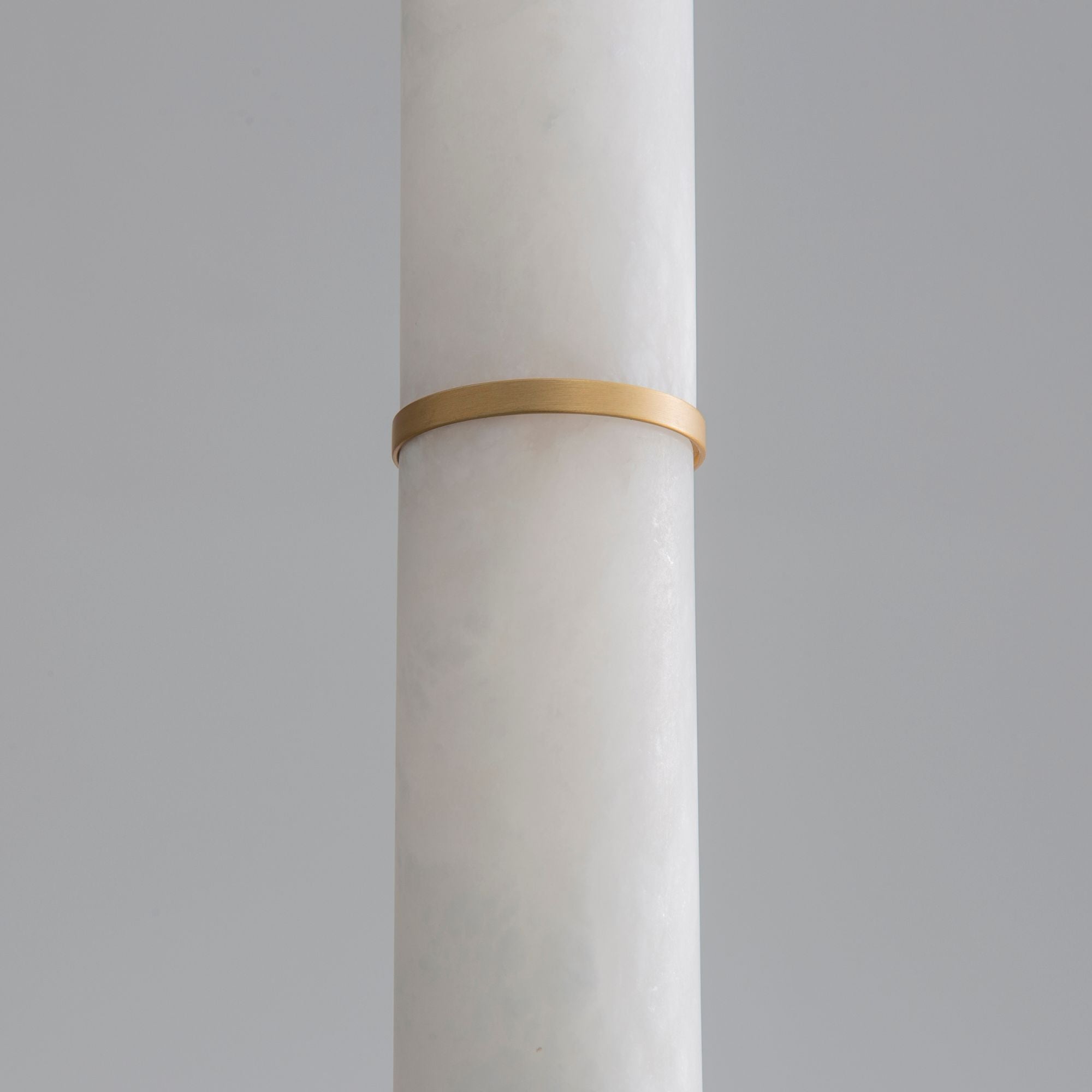 Aragon 18" LED Pendant, White Alabaster & Gold Finish
