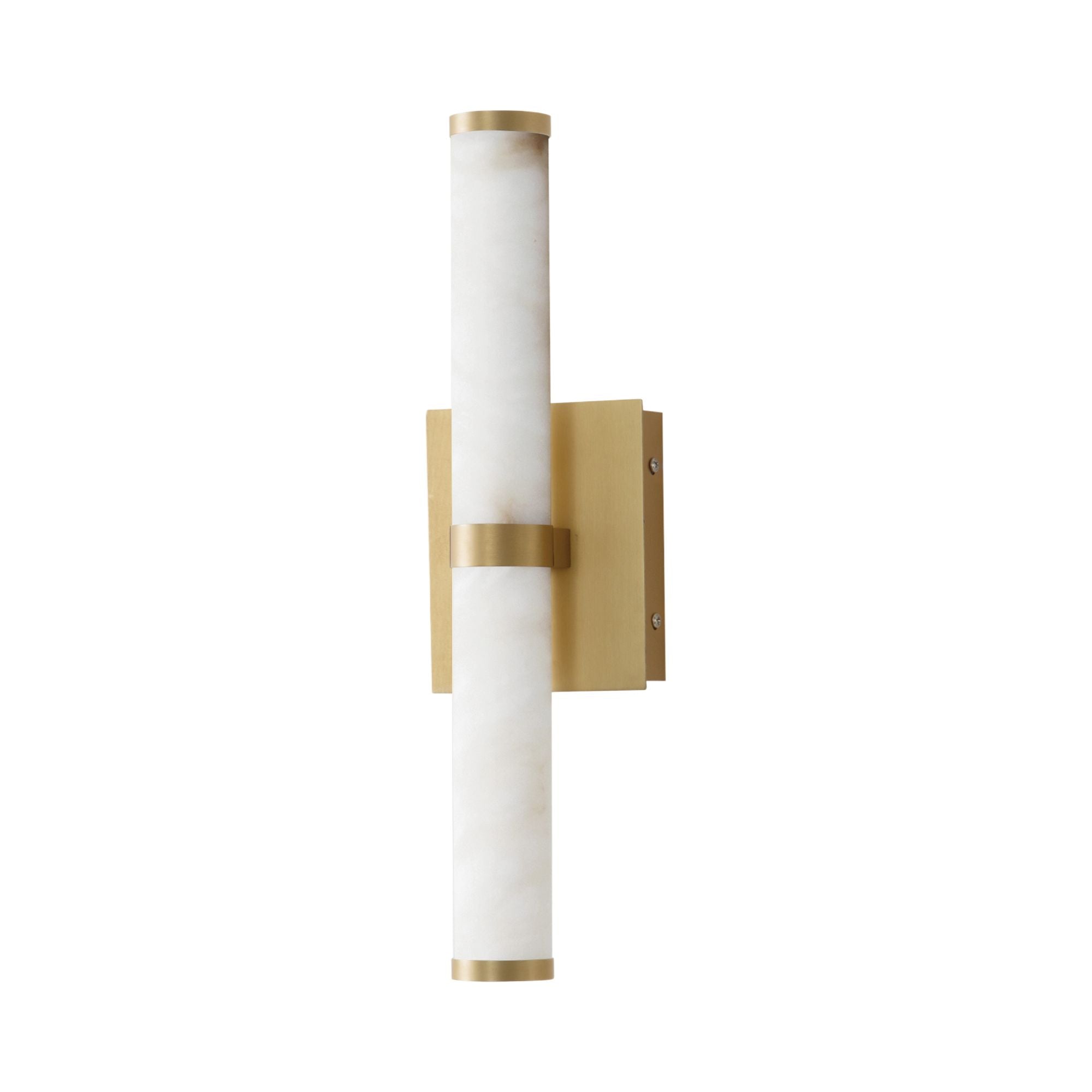 Aragon 17" LED Bath Vanity, White Alabaster & Gold Finish