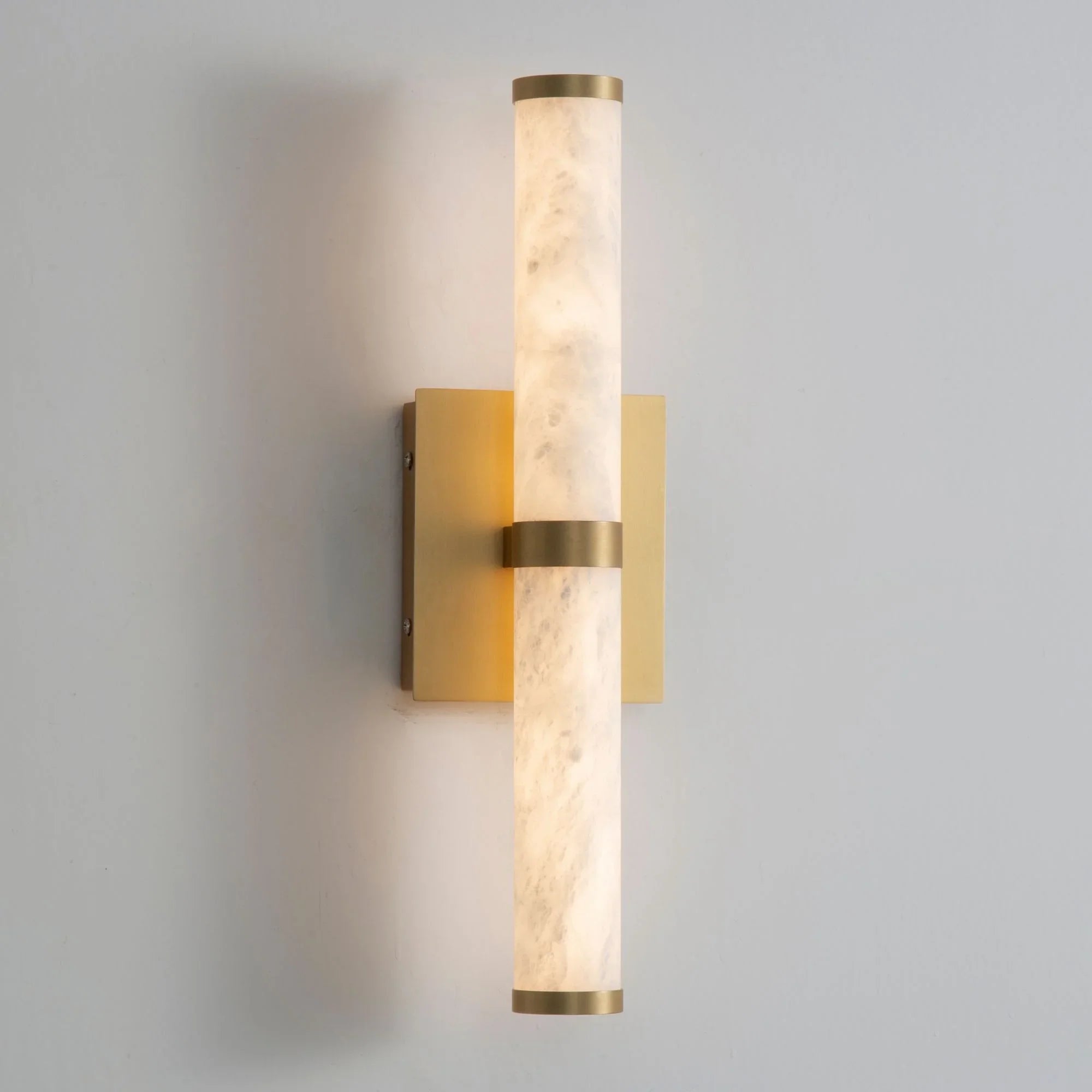 ET2 Lighting - Aragon 17" LED Bath Vanity, White Alabaster & Gold Finish | Bees Lighting