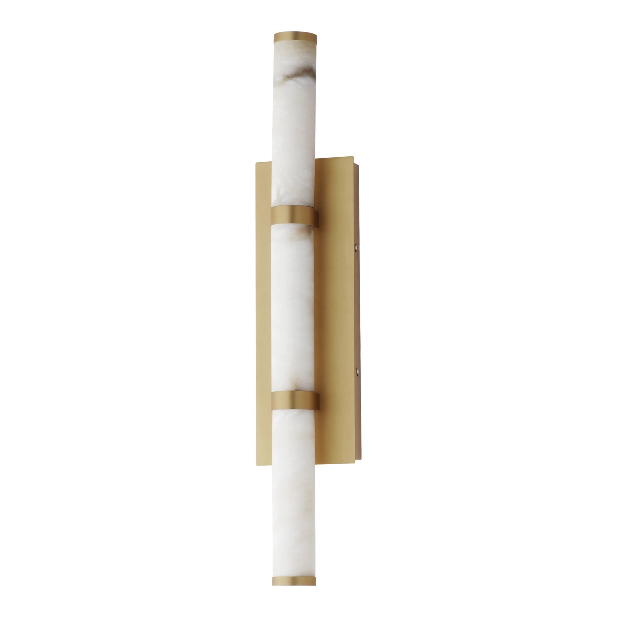 Aragon 26" LED Bath Vanity, White Alabaster & Gold Finish