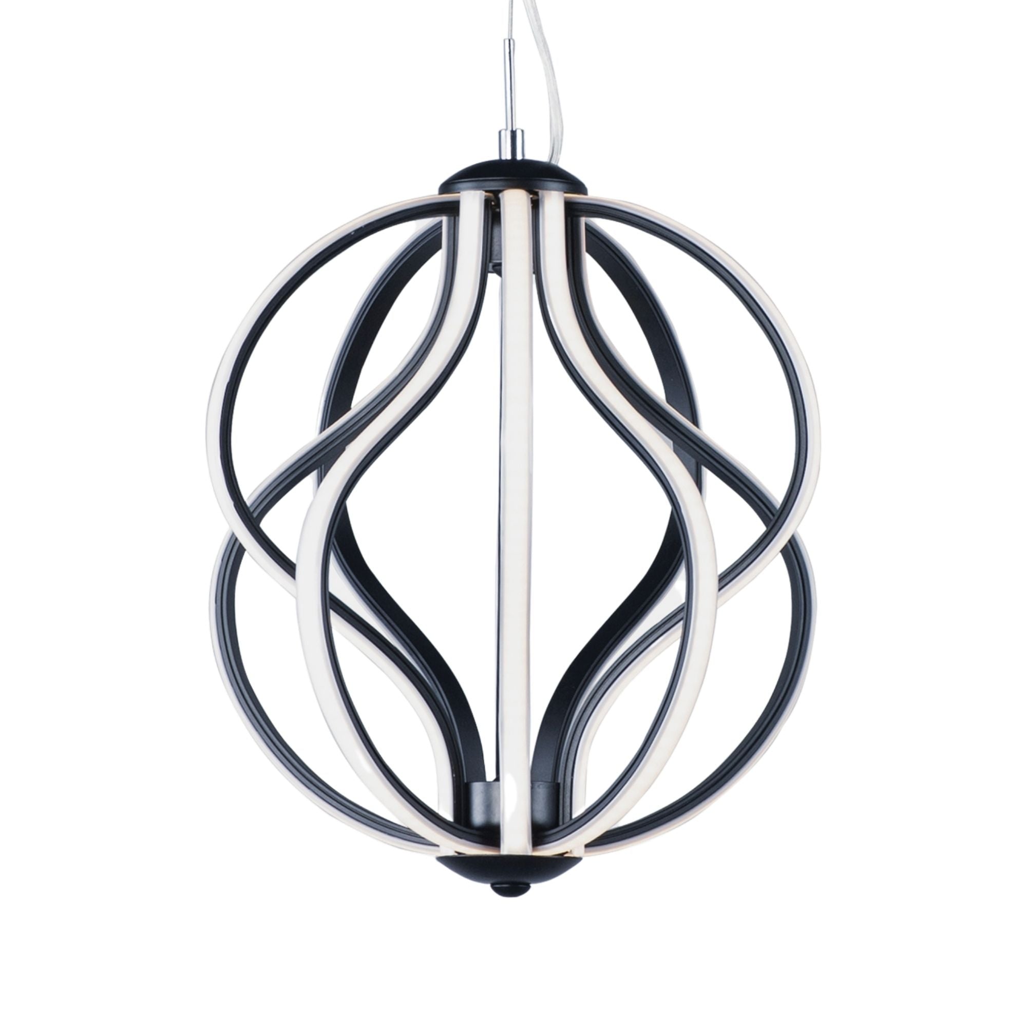 Aura 12" LED Pendant, Black Finish