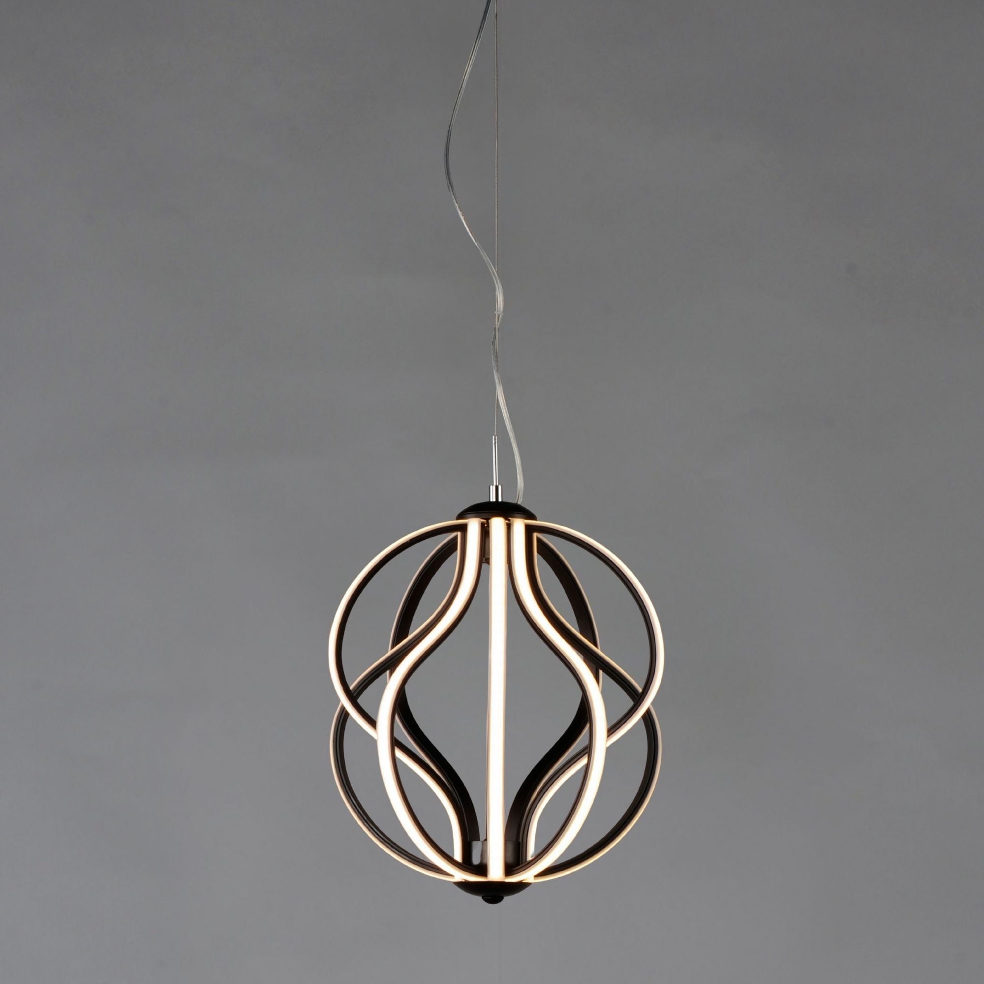 Aura 12" LED Pendant, Black Finish