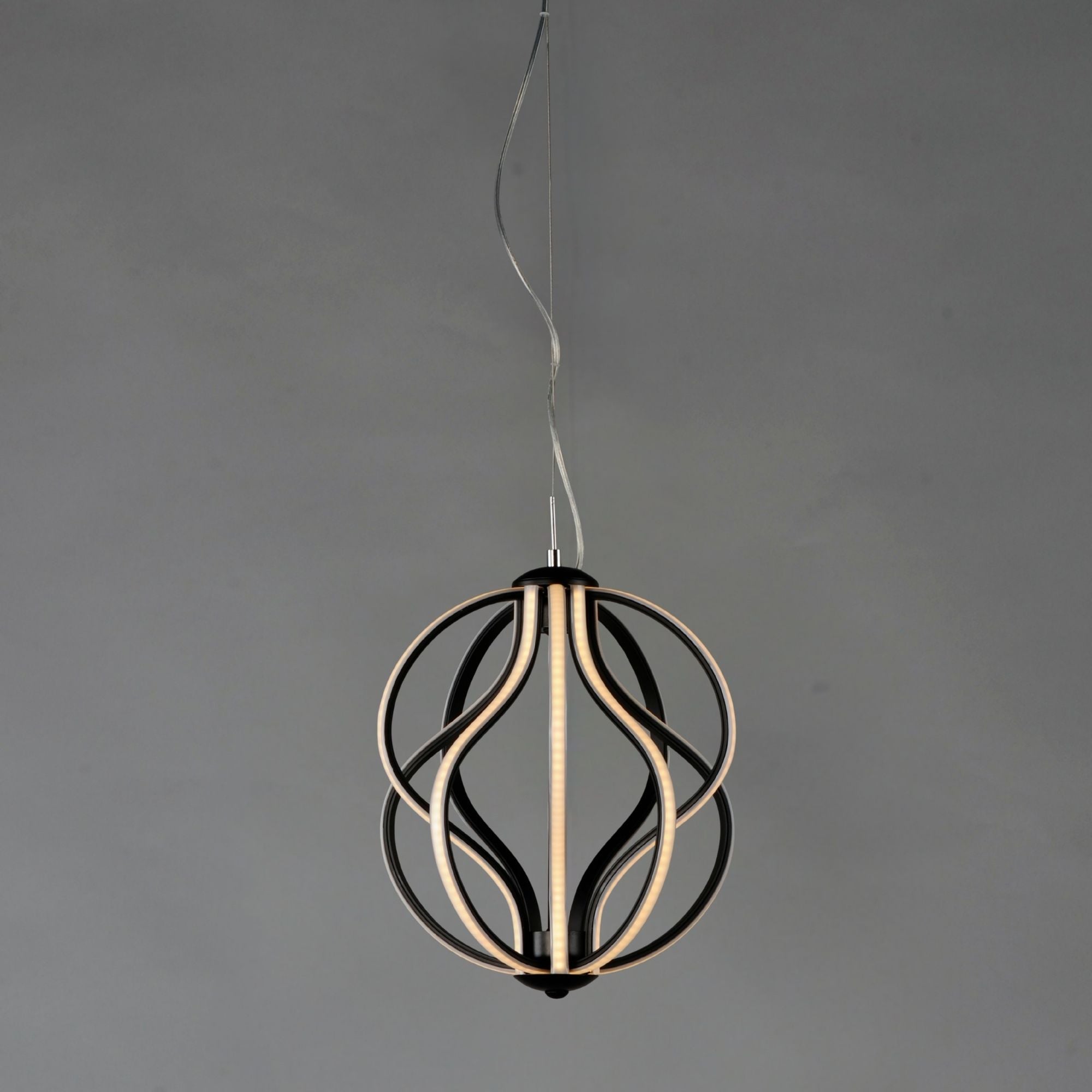 Aura 12" LED Pendant, Black Finish
