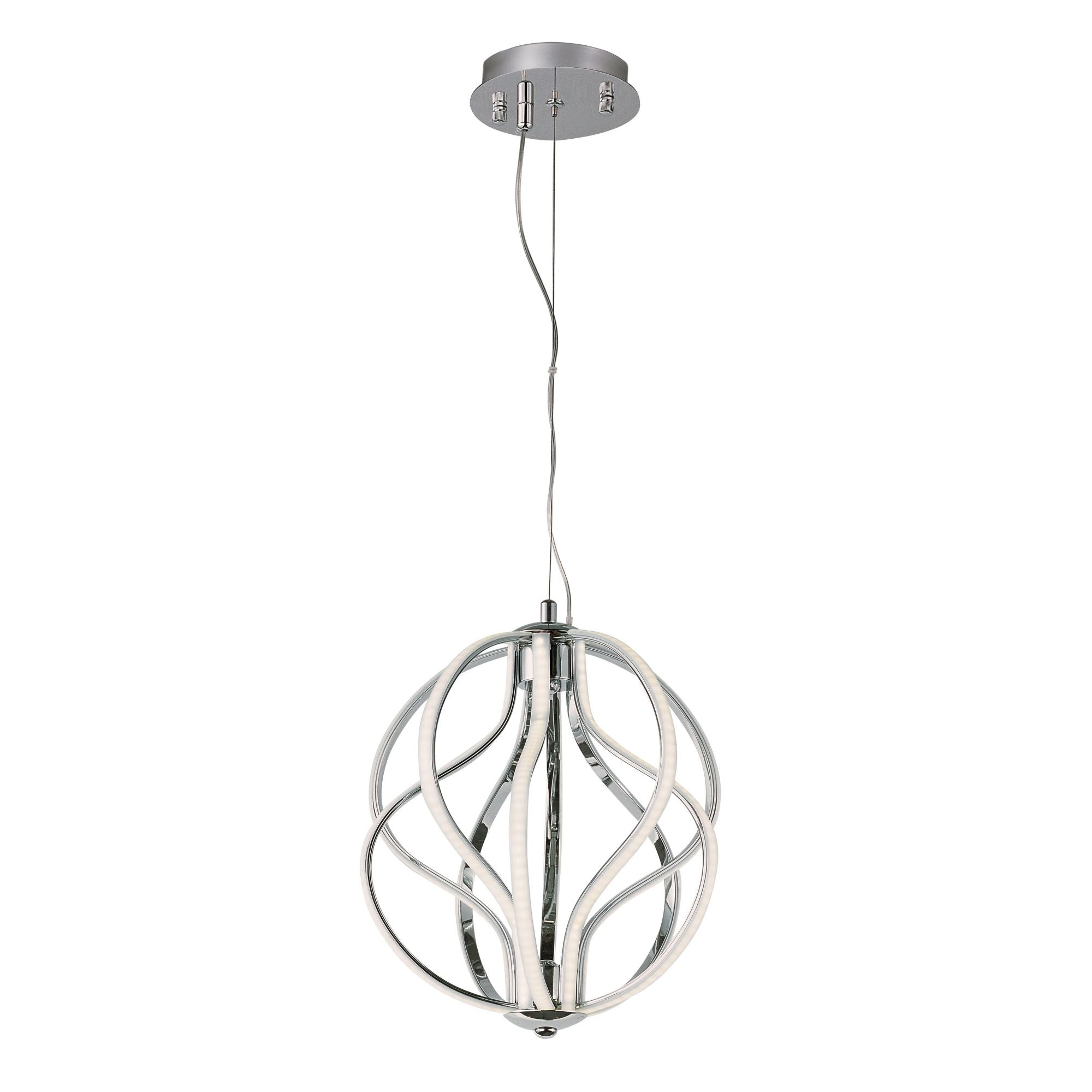 Aura 12" LED Pendant, Polished Chrome Finish