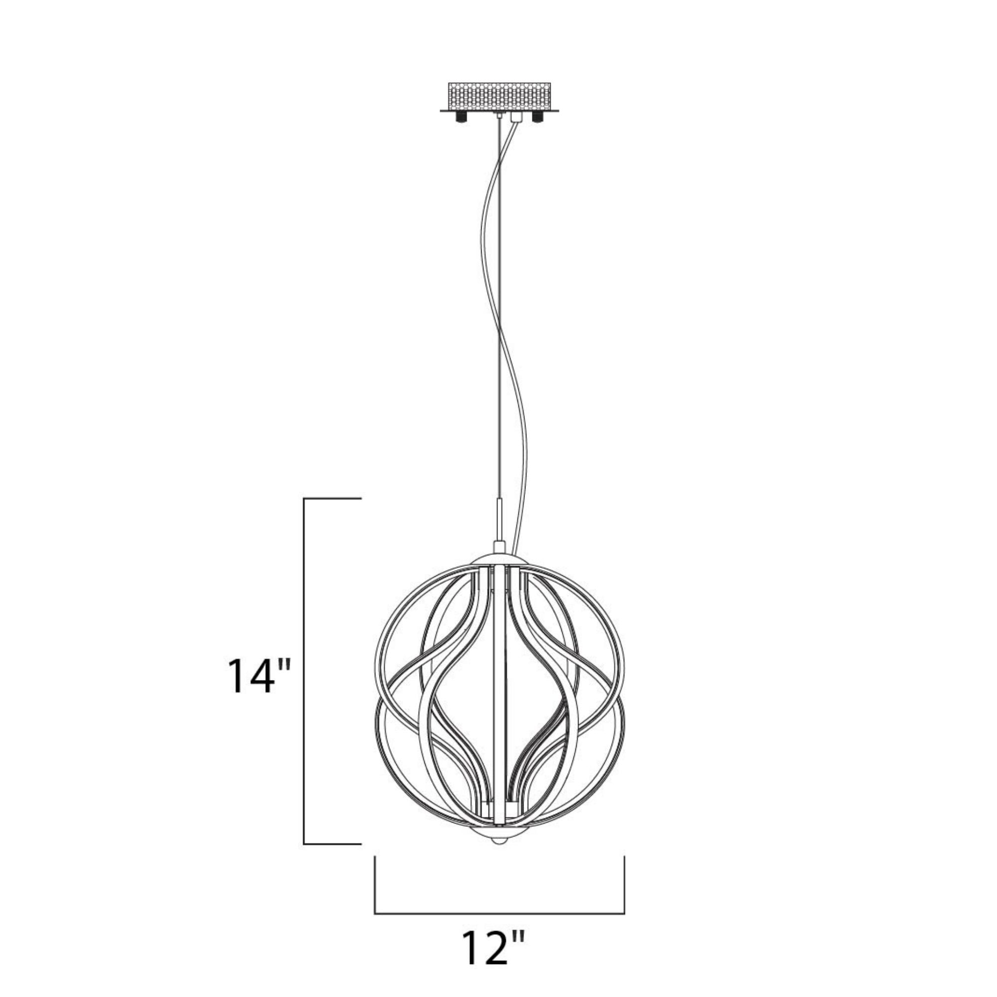 Aura 12" LED Pendant, Polished Chrome Finish