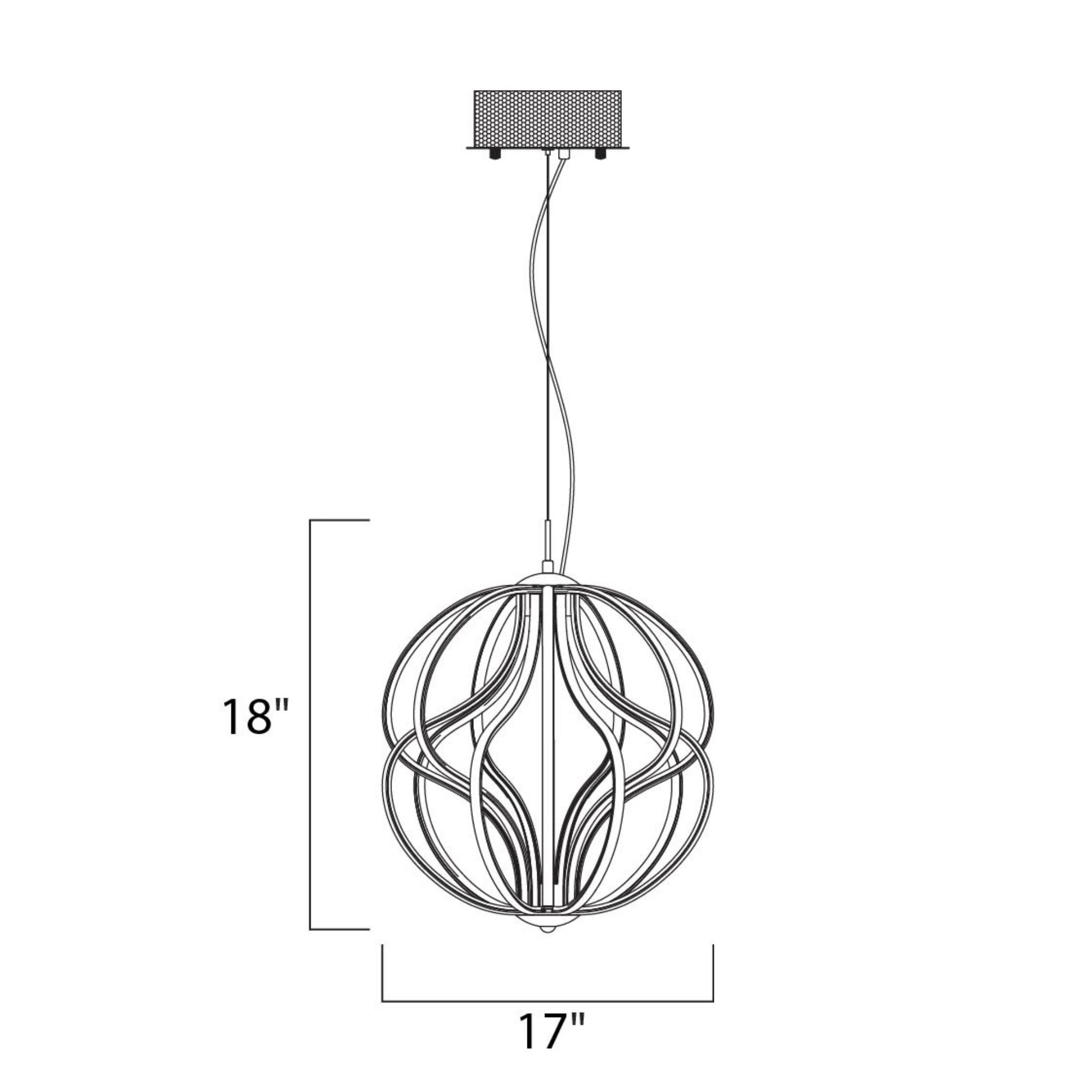 Aura 17" LED Pendant, Polished Chrome Finish
