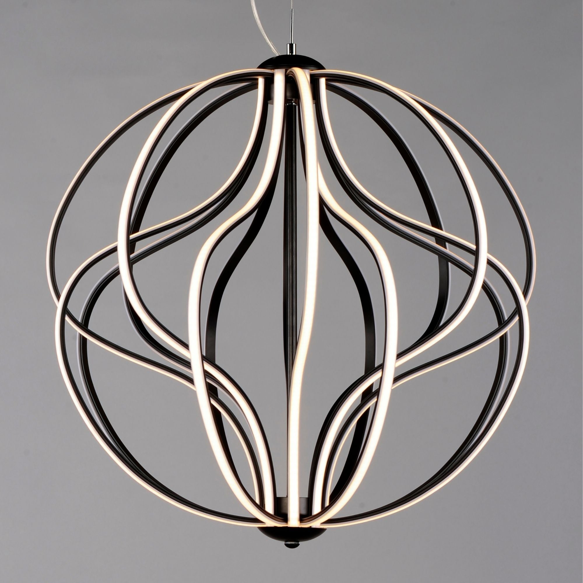 Aura 24" LED Pendant, Black Finish