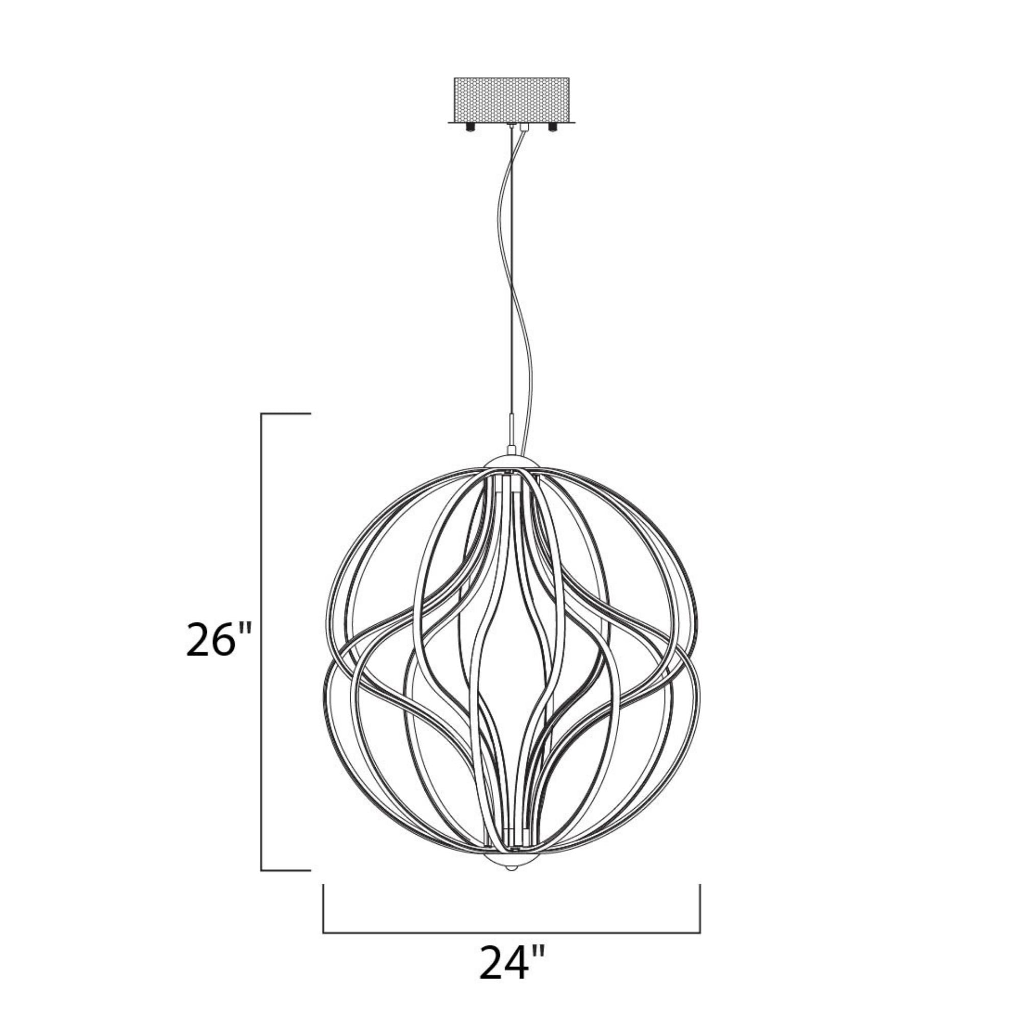Aura 24" LED Pendant, Polished Chrome Finish