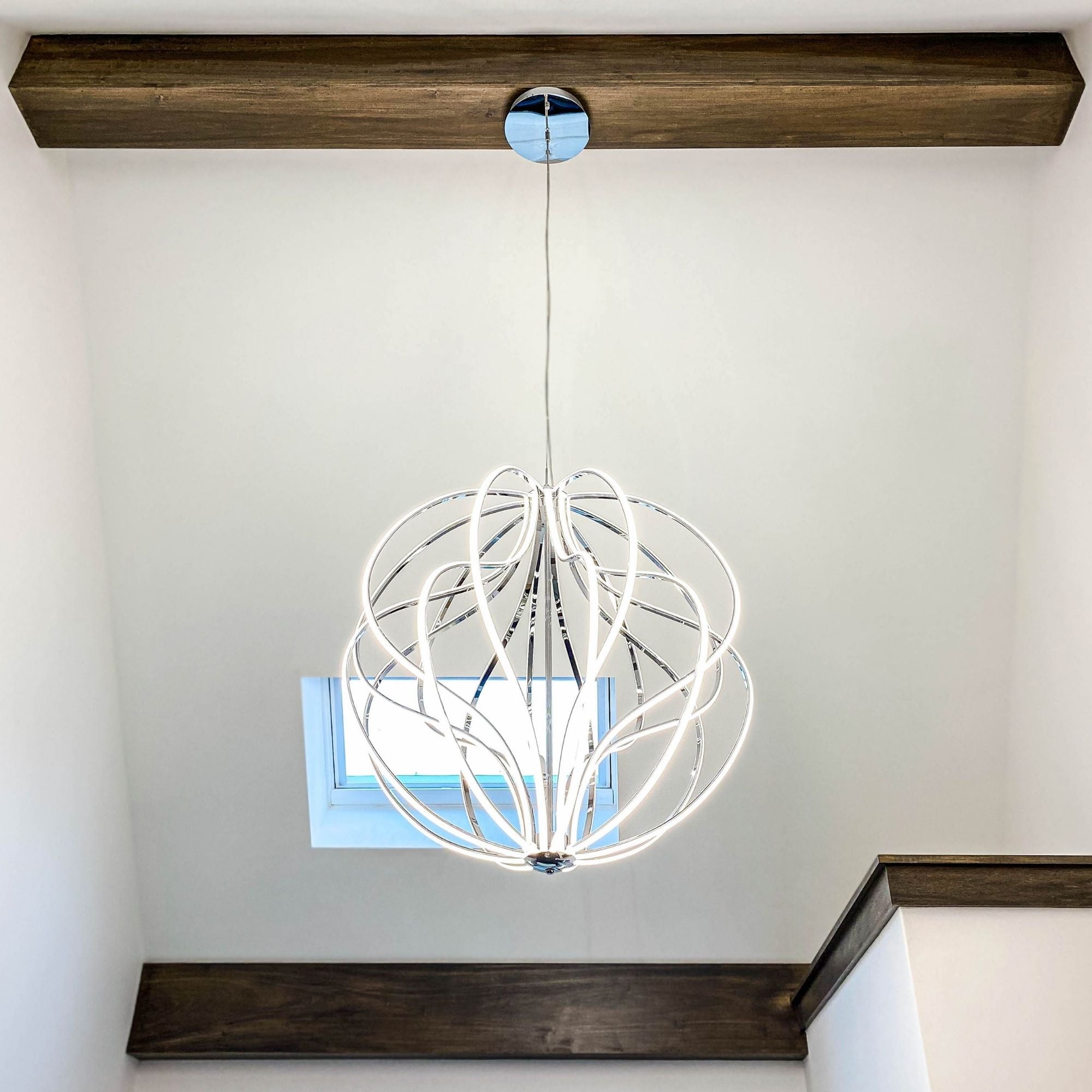 Aura 31" LED Pendant, Polished Chrome Finish