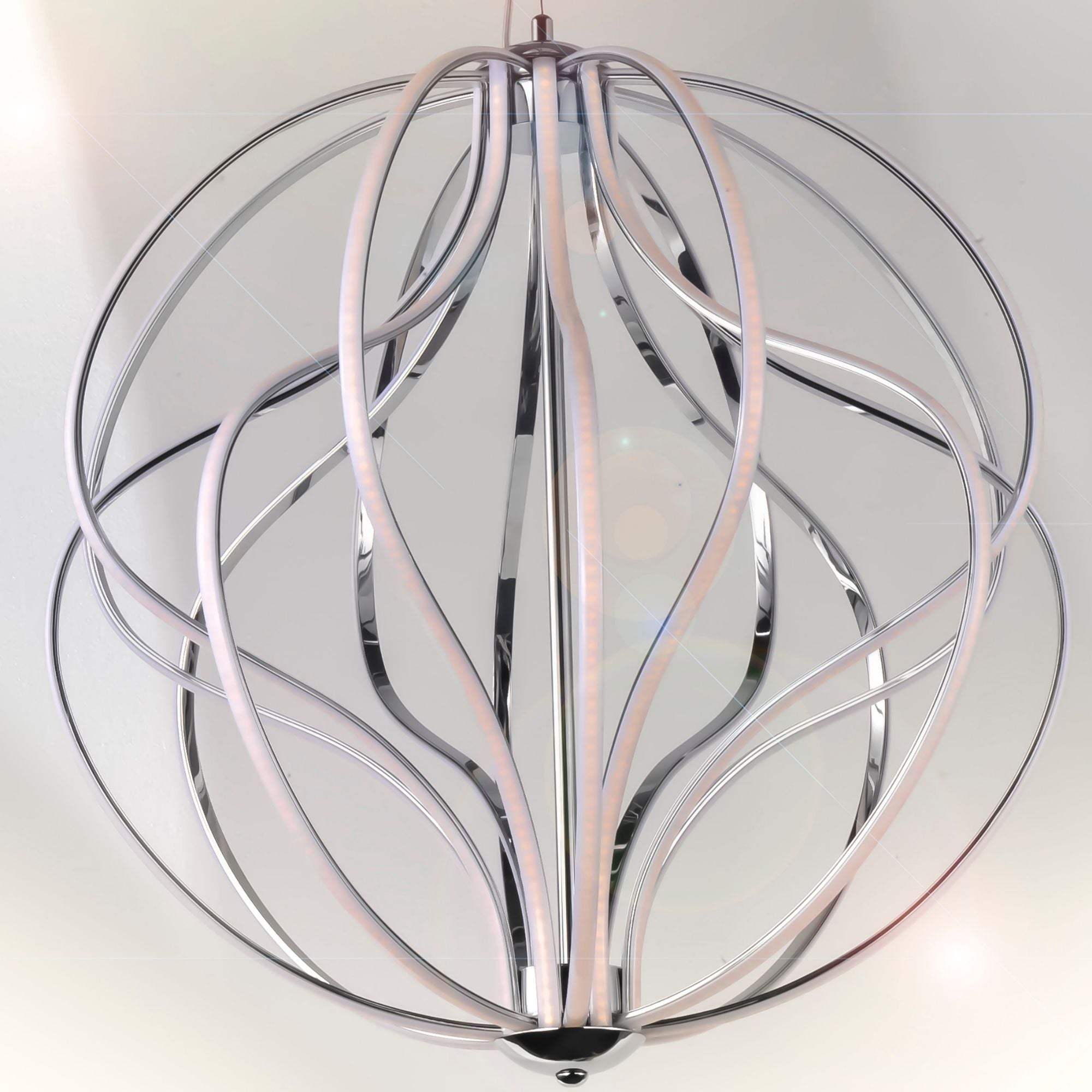 Aura 31" LED Pendant, Polished Chrome Finish