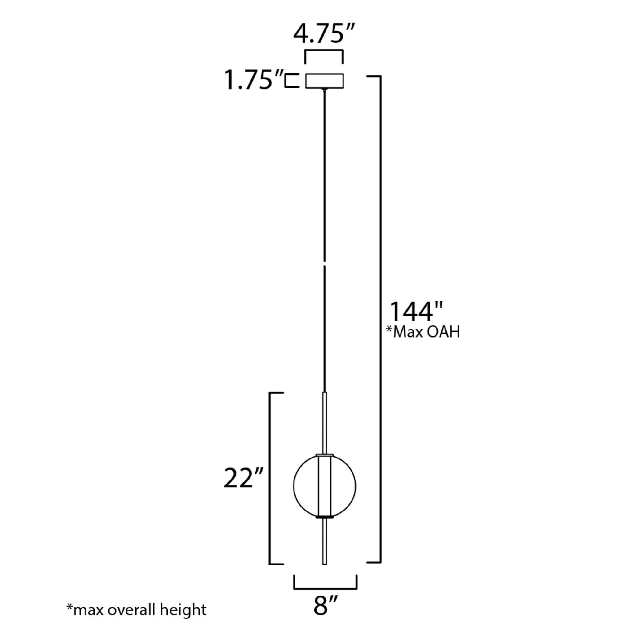 Axle 8" LED Pendant, Gold Finish
