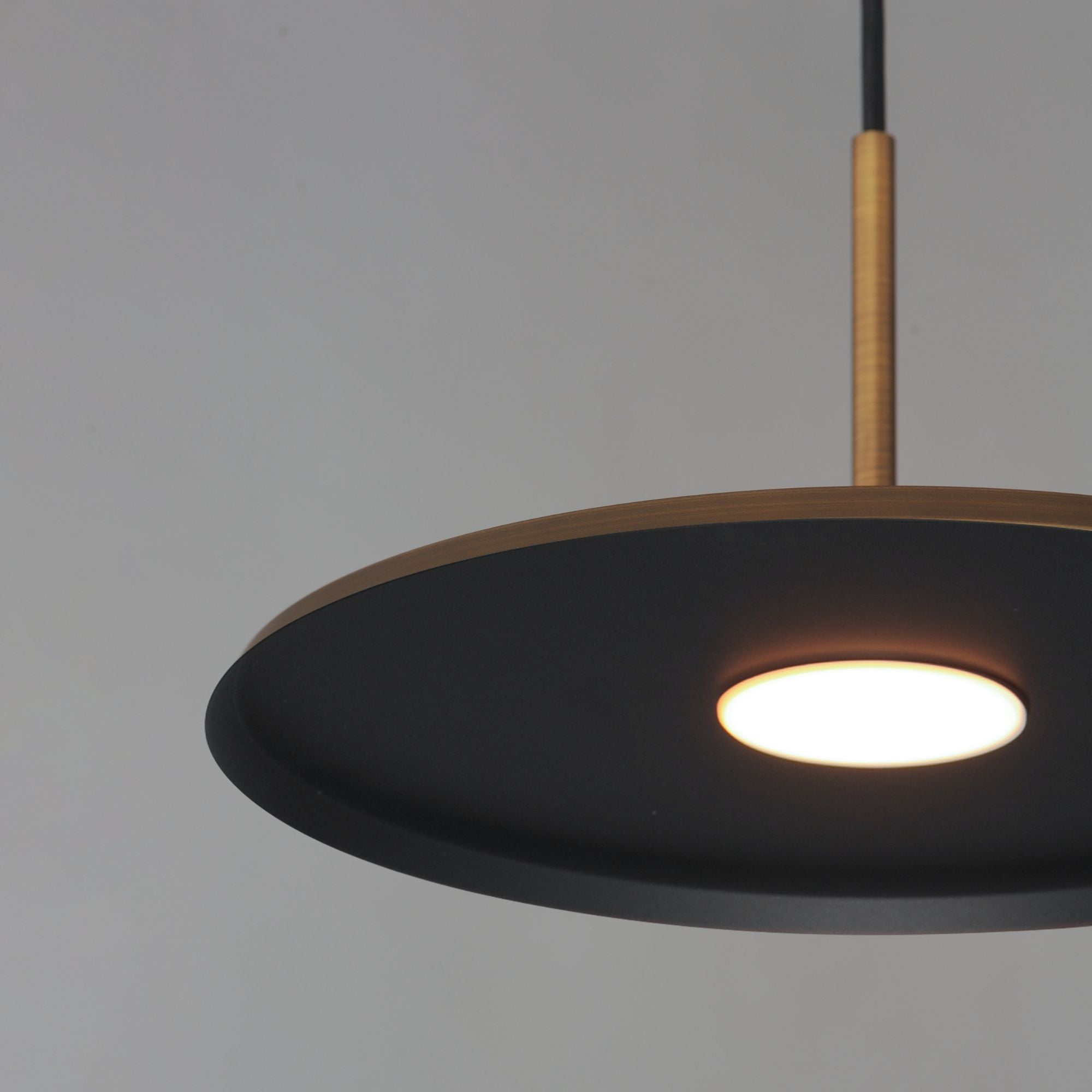 Berliner 14" LED Pendant, Antique Brass Finish