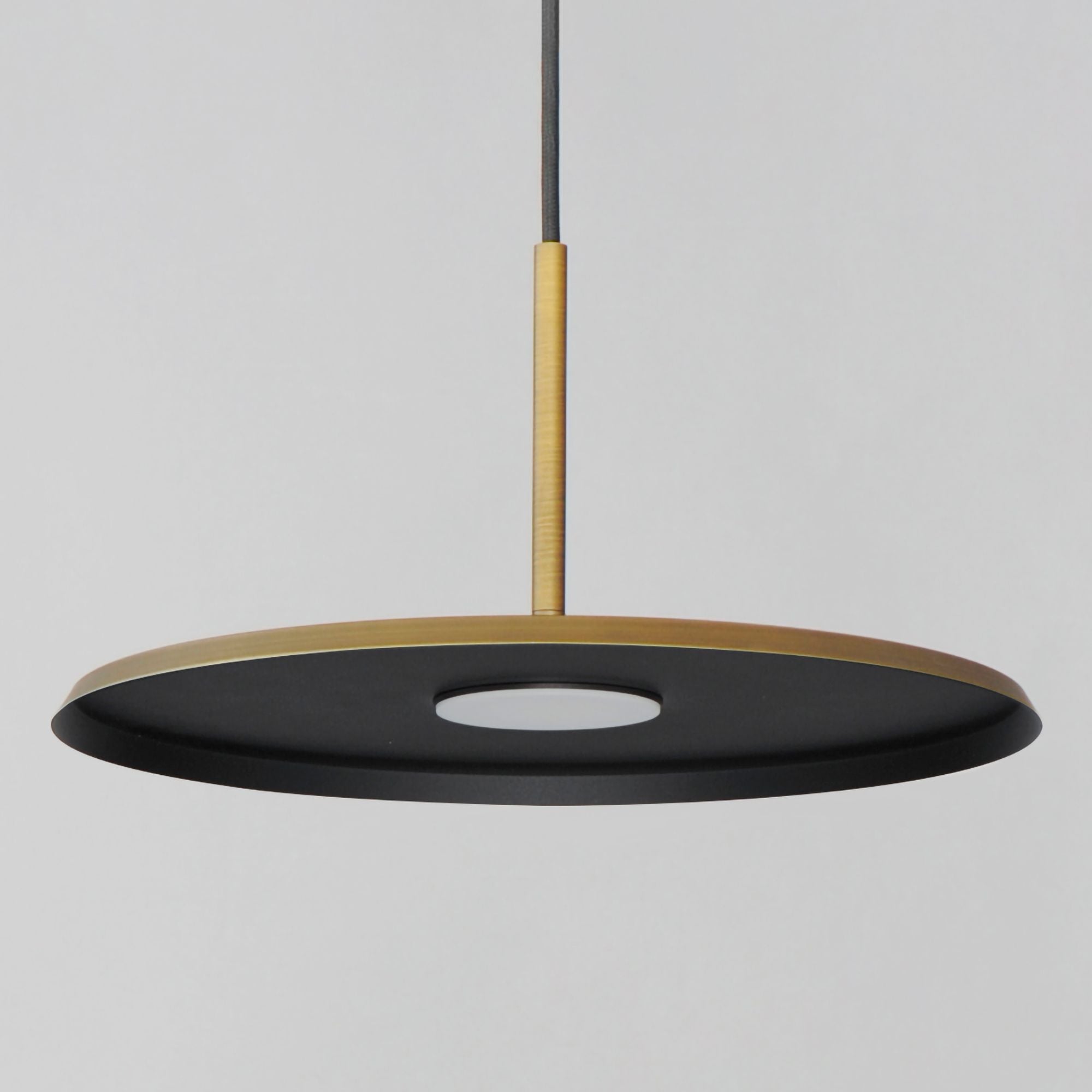 Berliner 14" LED Pendant, Antique Brass Finish