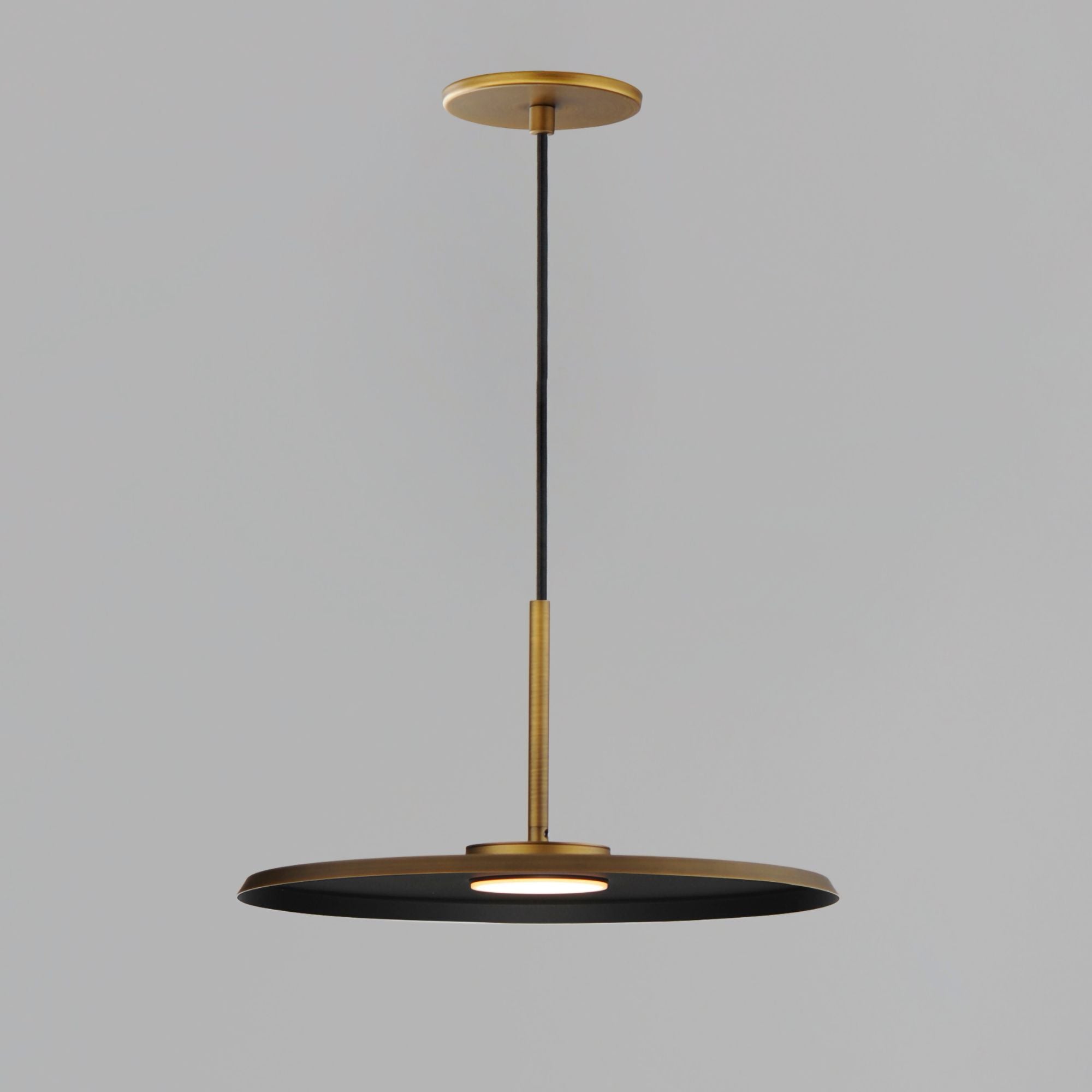 Berliner 14" LED Pendant, Antique Brass Finish
