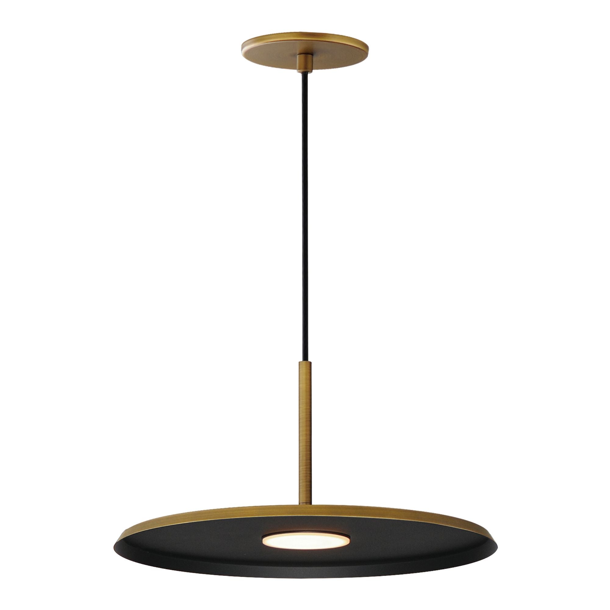 Berliner 14" LED Pendant, Antique Brass Finish
