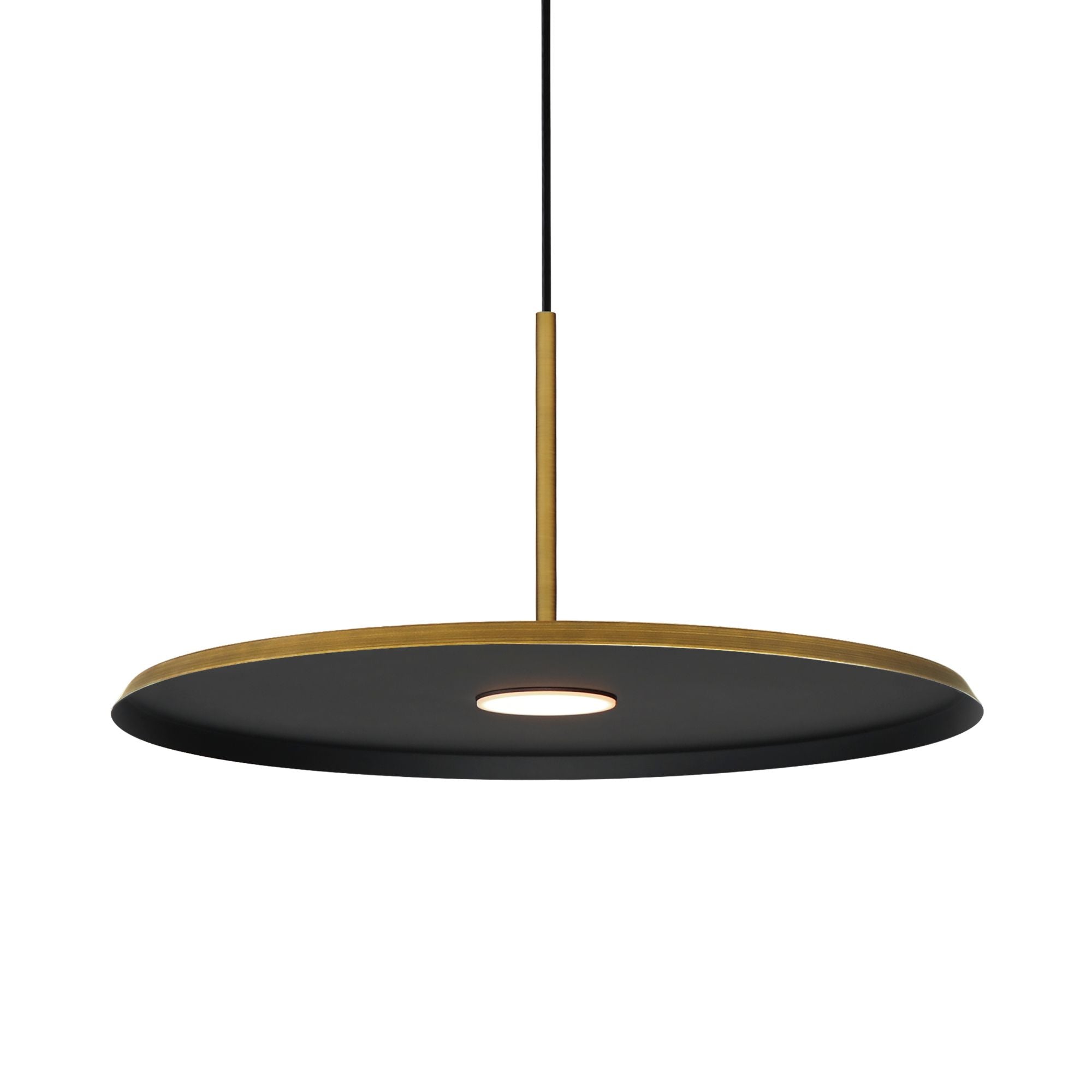 Berliner 20" LED Pendant, Antique Brass Finish