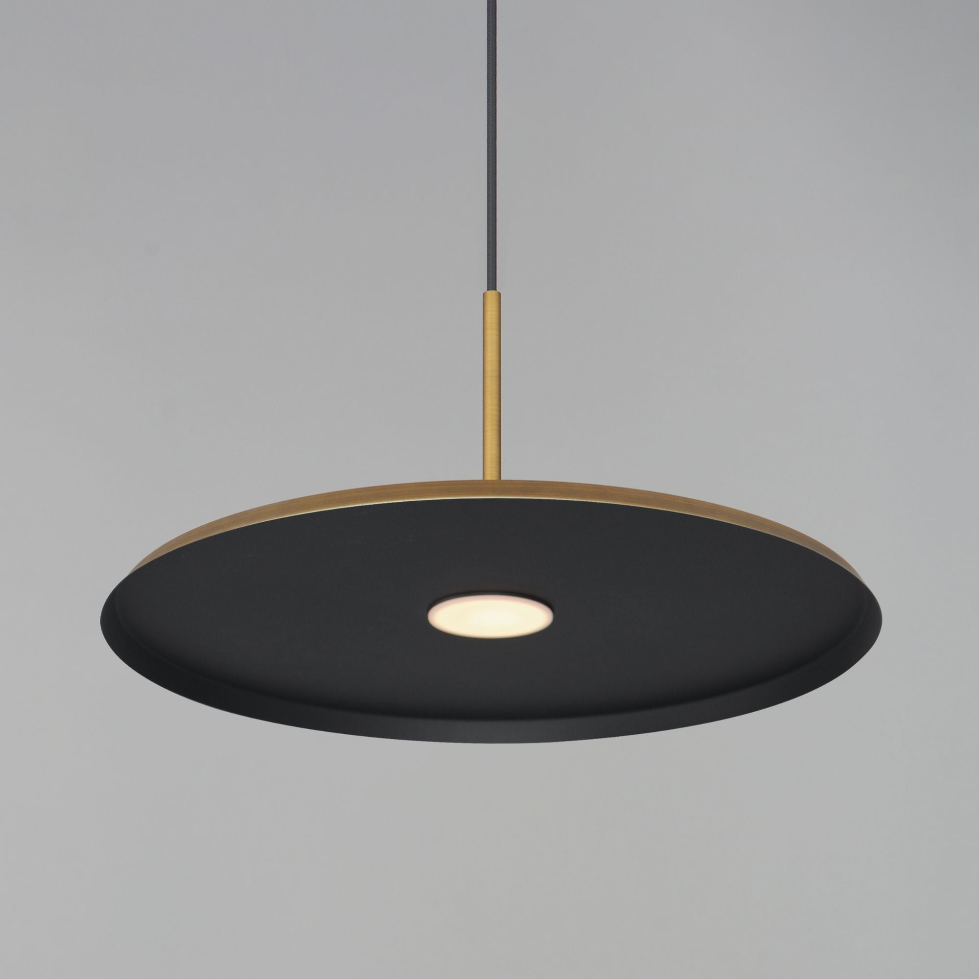 Berliner 20" LED Pendant, Antique Brass Finish