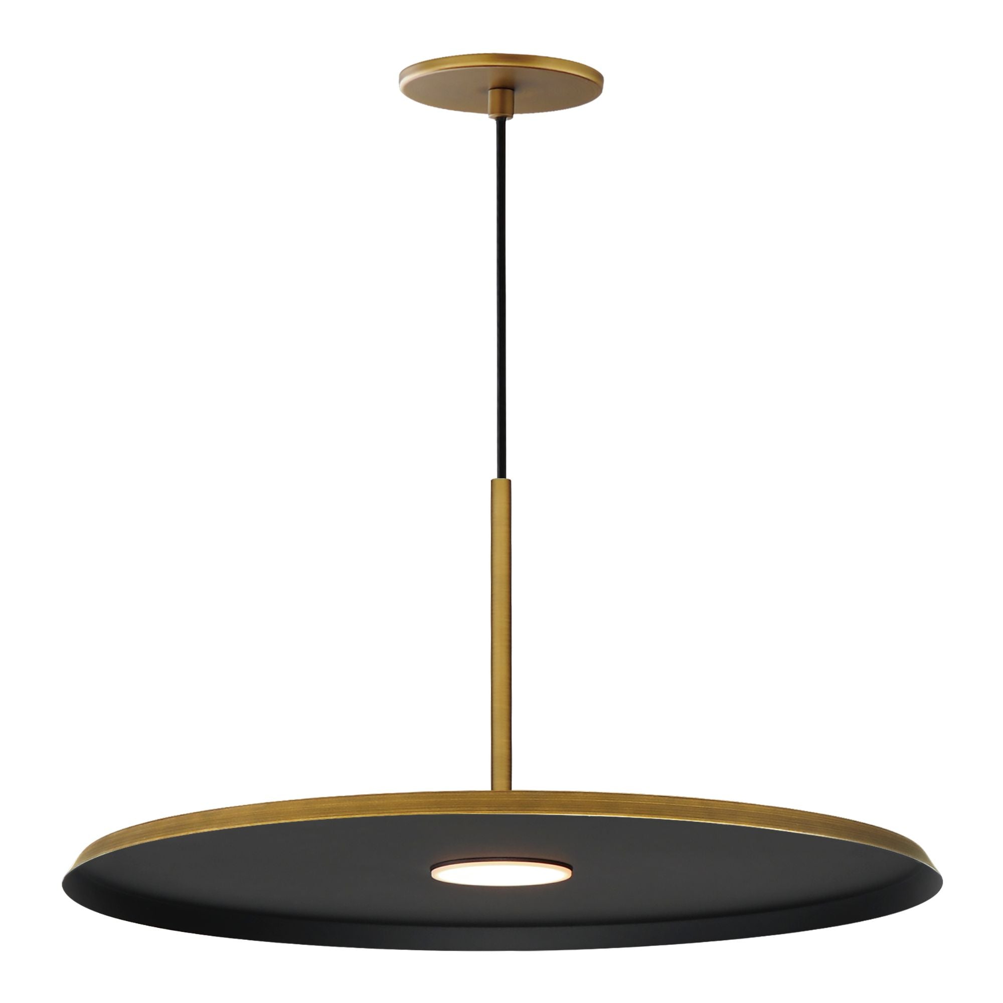 Berliner 20" LED Pendant, Antique Brass Finish