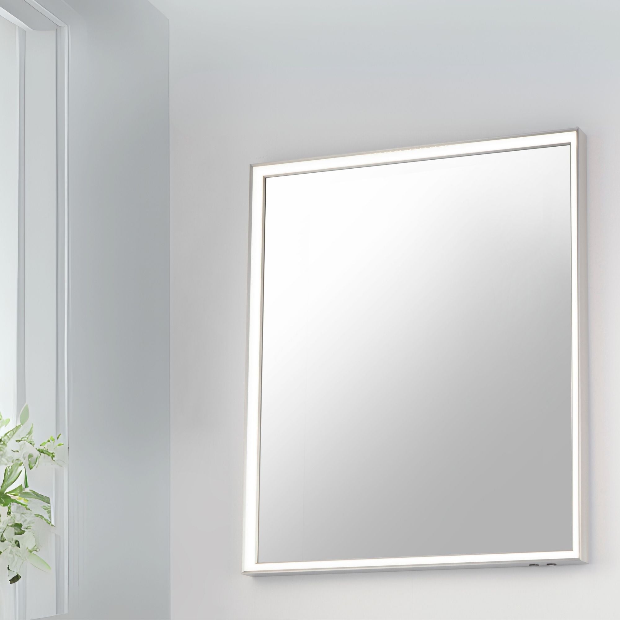 Bevel 30" x 36" LED Mirror, Satin Nickel Finish