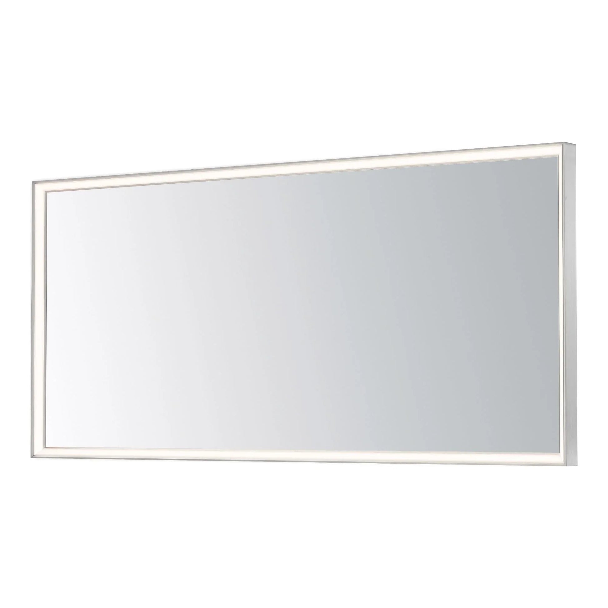 ET2 Lighting - Bevel 60" x 28" LED Mirror, Satin Nickel Finish | Bees Lighting