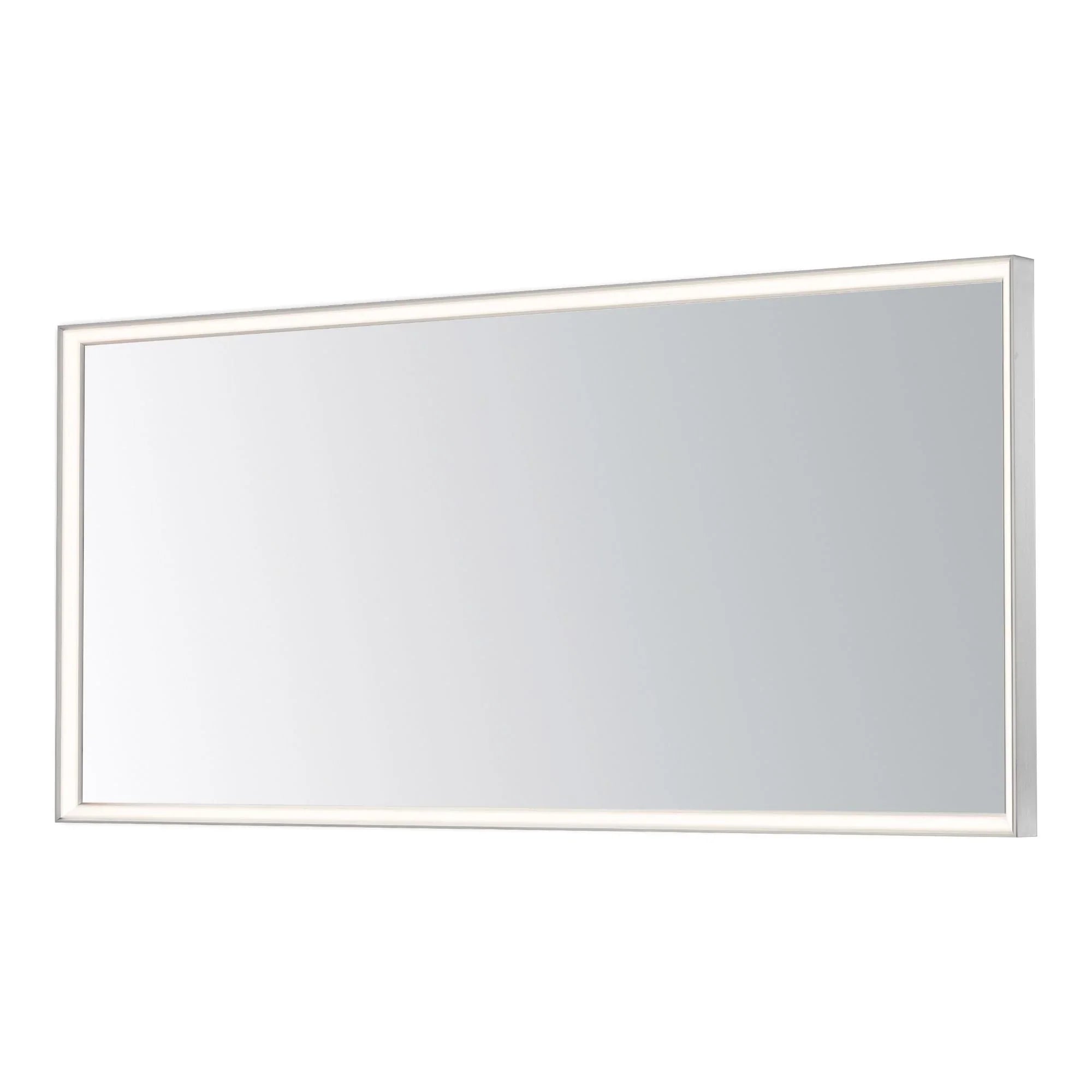 ET2 Lighting - Bevel 60" x 28" LED Mirror, Satin Nickel Finish | Bees Lighting