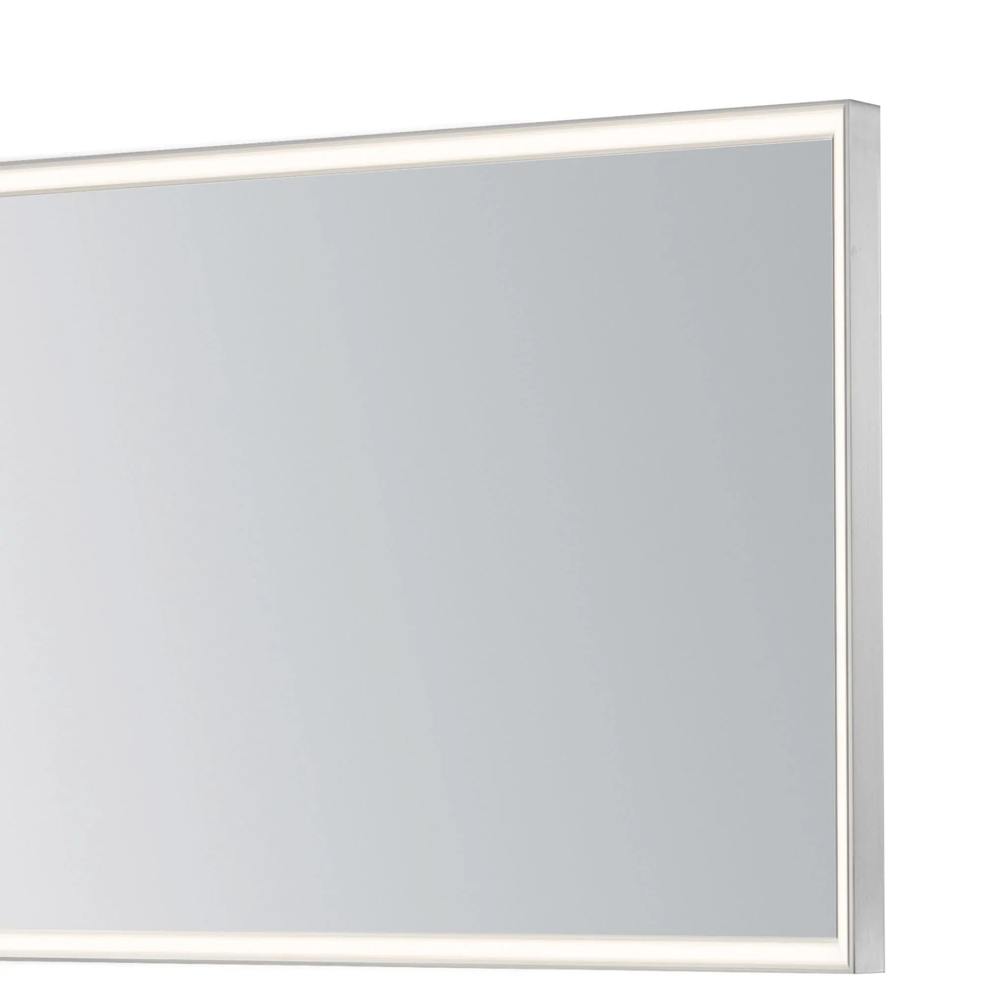 ET2 Lighting - Bevel 60" x 28" LED Mirror, Satin Nickel Finish | Bees Lighting