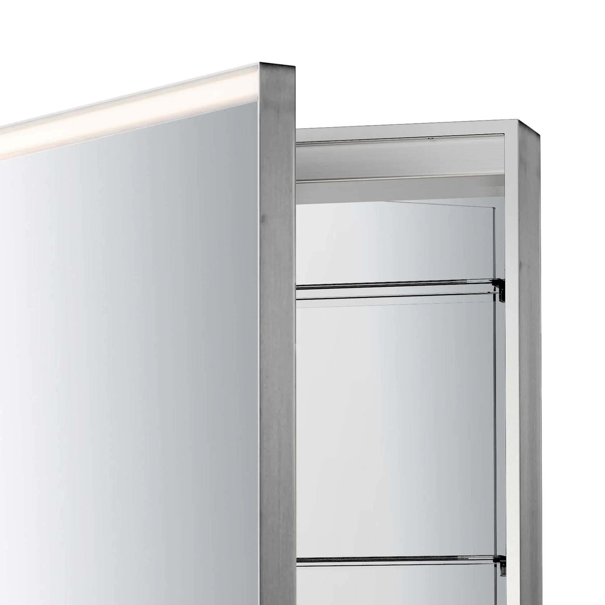 ET2 Lighting - Bevel 24" x 36" Medicine Cabinet LED Mirror, Brushed Black Finish | Bees Lighting